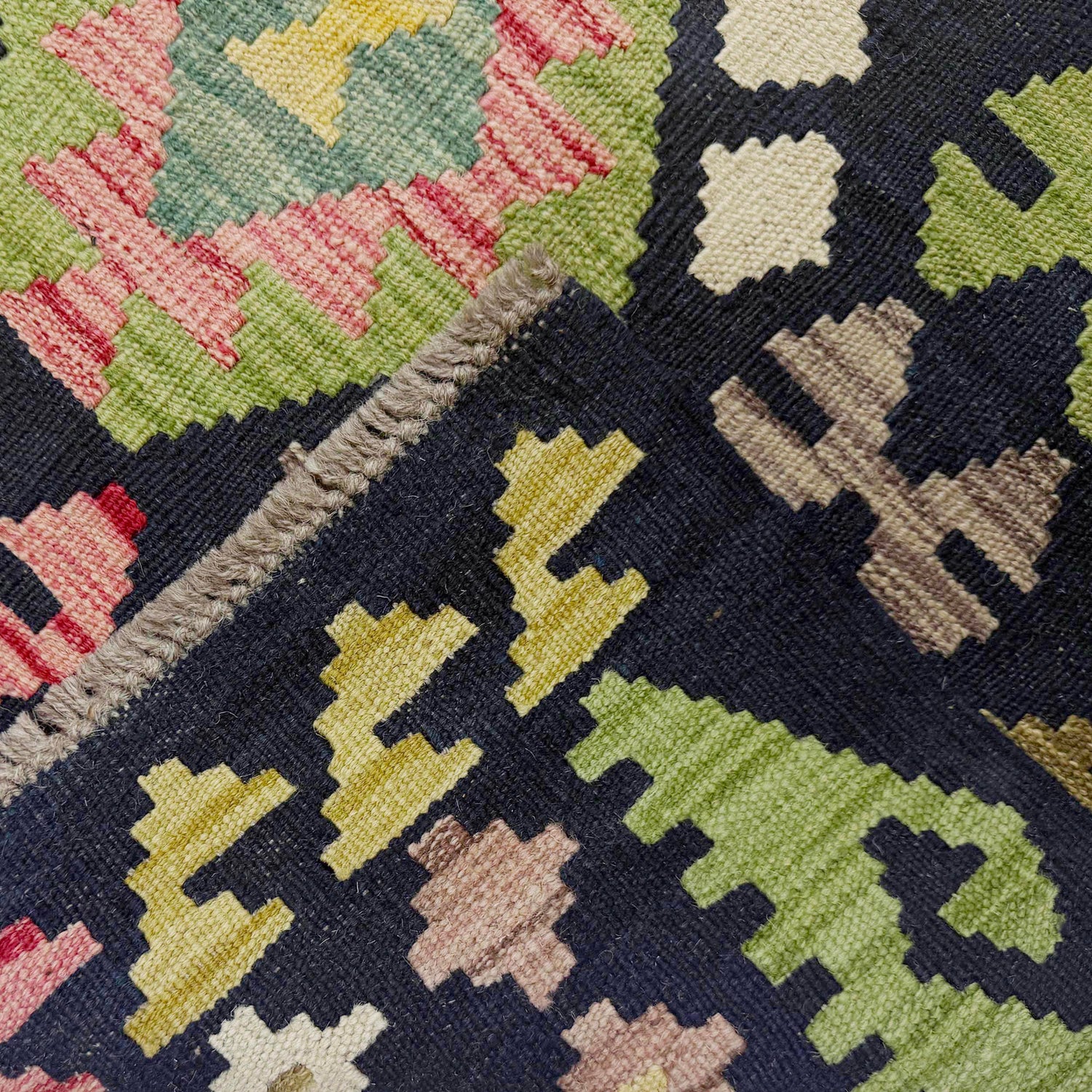 Handmade Vegetable Kilim 6' 8" x 9' 6" (ft) - No. R38750