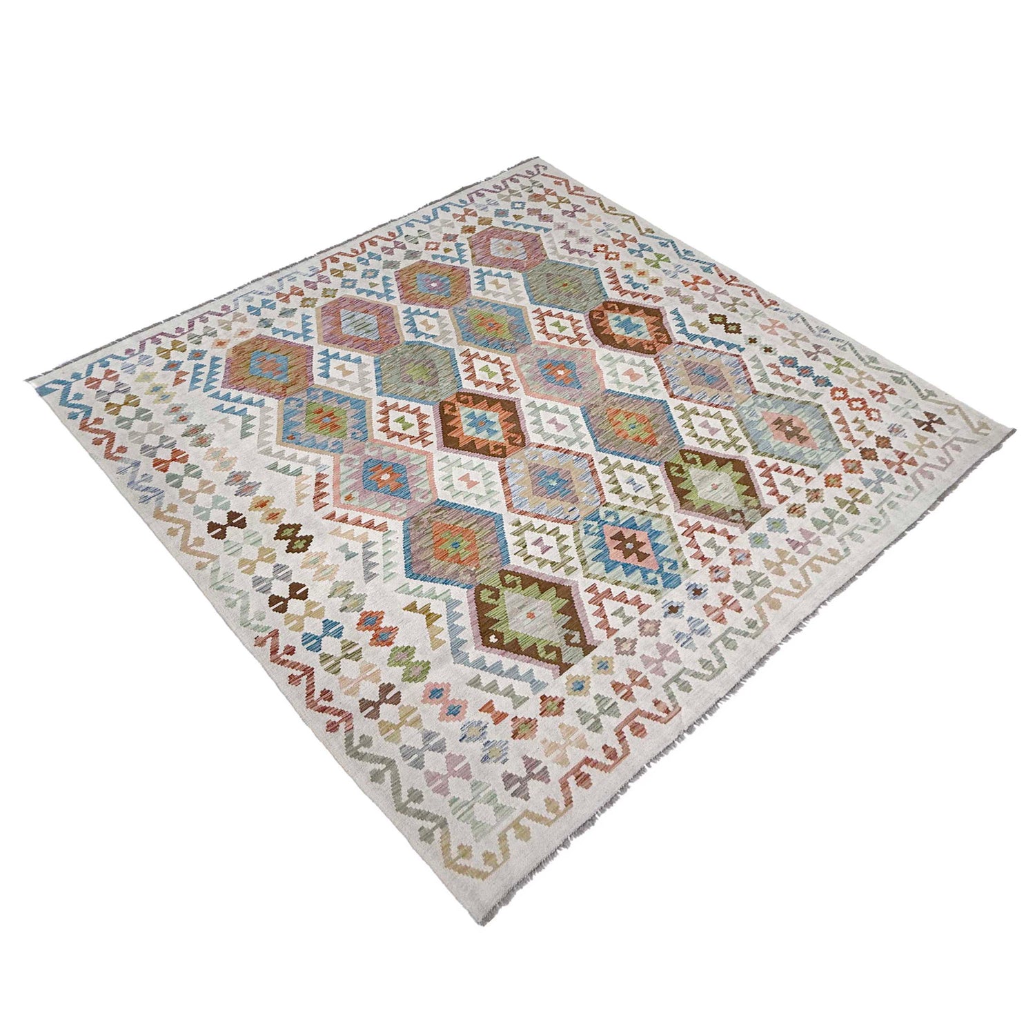 Handmade Vegetable Kilim 8' 5" x 9' 7" (ft) - No. R38776