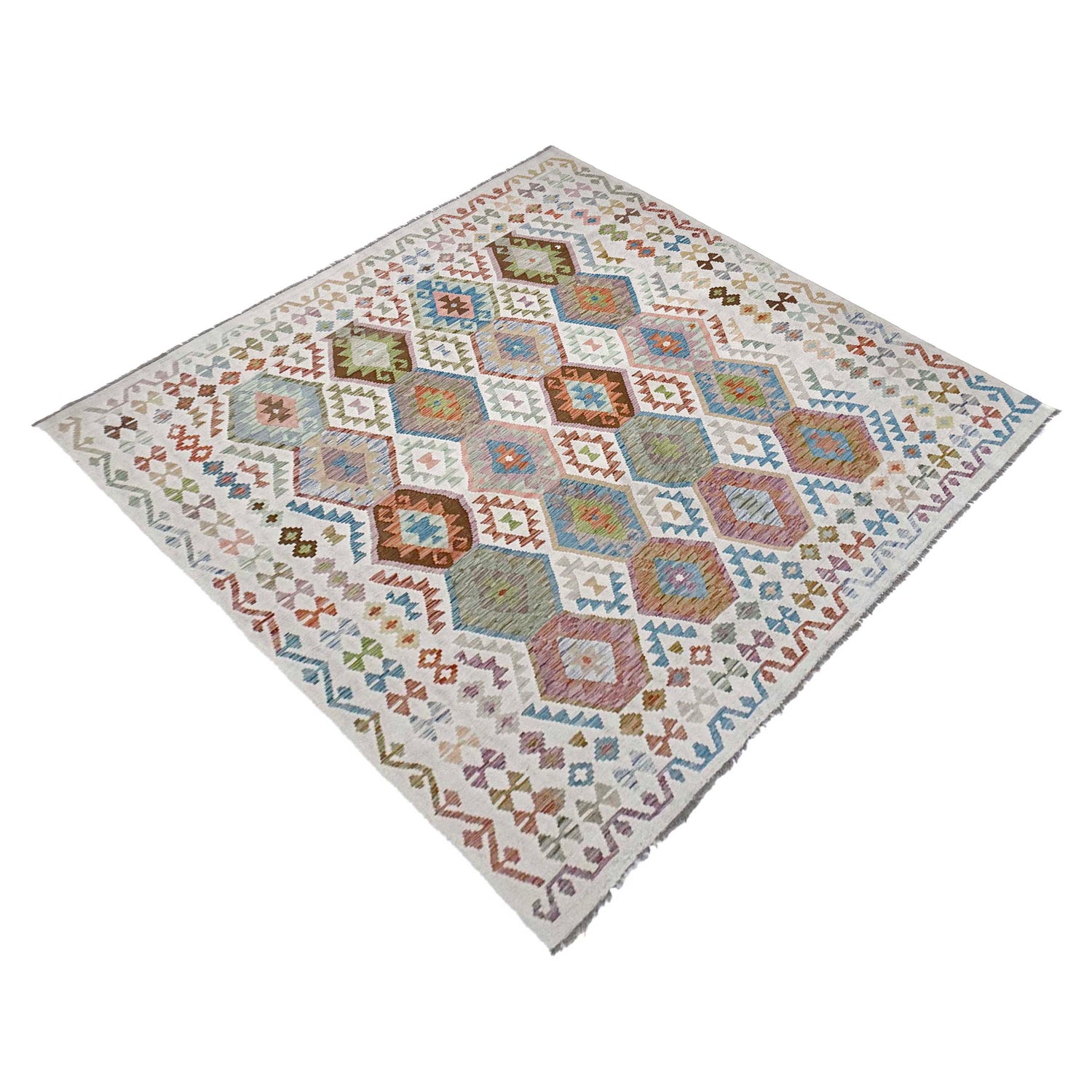 Handmade Vegetable Kilim 8' 5" x 9' 7" (ft) - No. R38776
