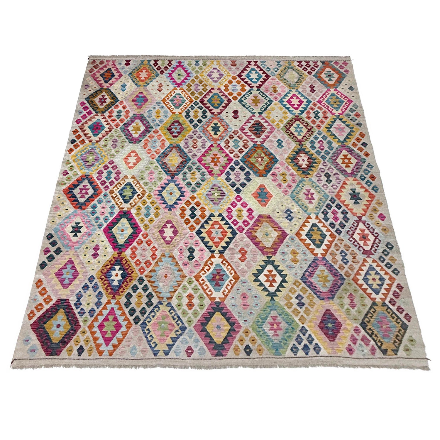 Handmade Vegetable Kelim 8' 2" x 9' 10" (ft) - No. R38777