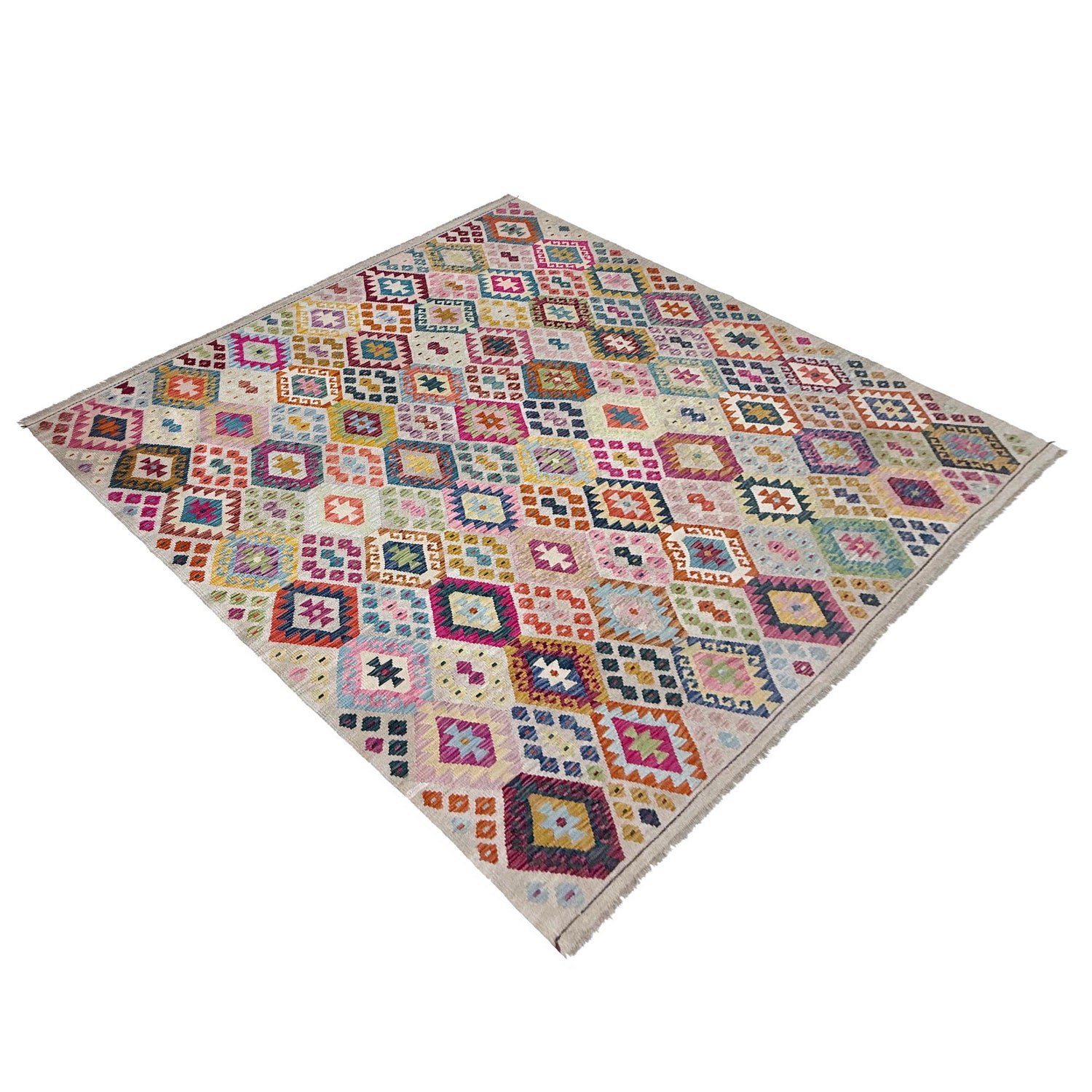 Handmade Vegetable Kelim 8' 2" x 9' 10" (ft) - No. R38777