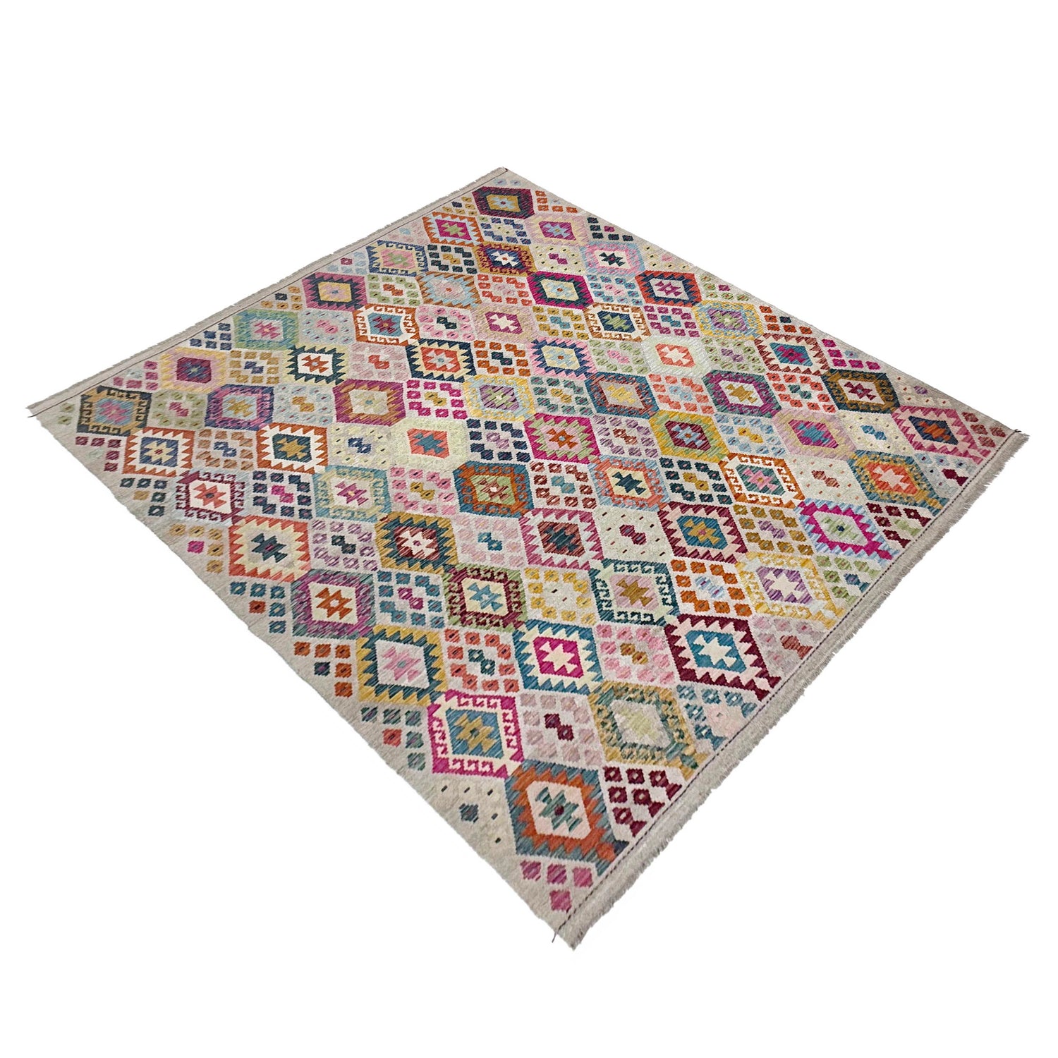 Handmade Vegetable Kelim 8' 2" x 9' 10" (ft) - No. R38777