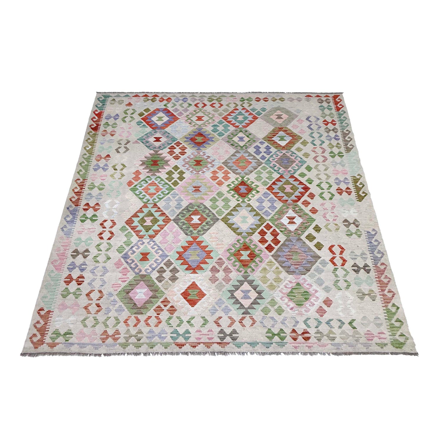 Handmade Vegetable Kelim 8' 0" x 9' 9" (ft) - No. R38780