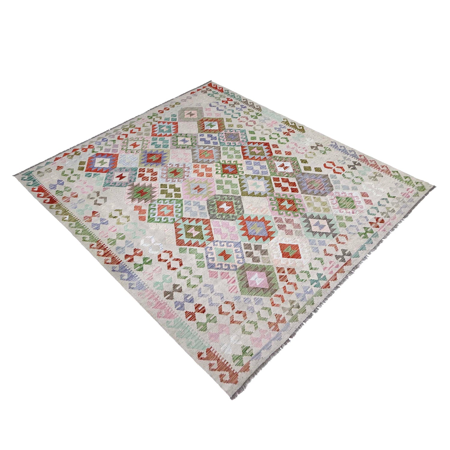 Handmade Vegetable Kelim 8' 0" x 9' 9" (ft) - No. R38780