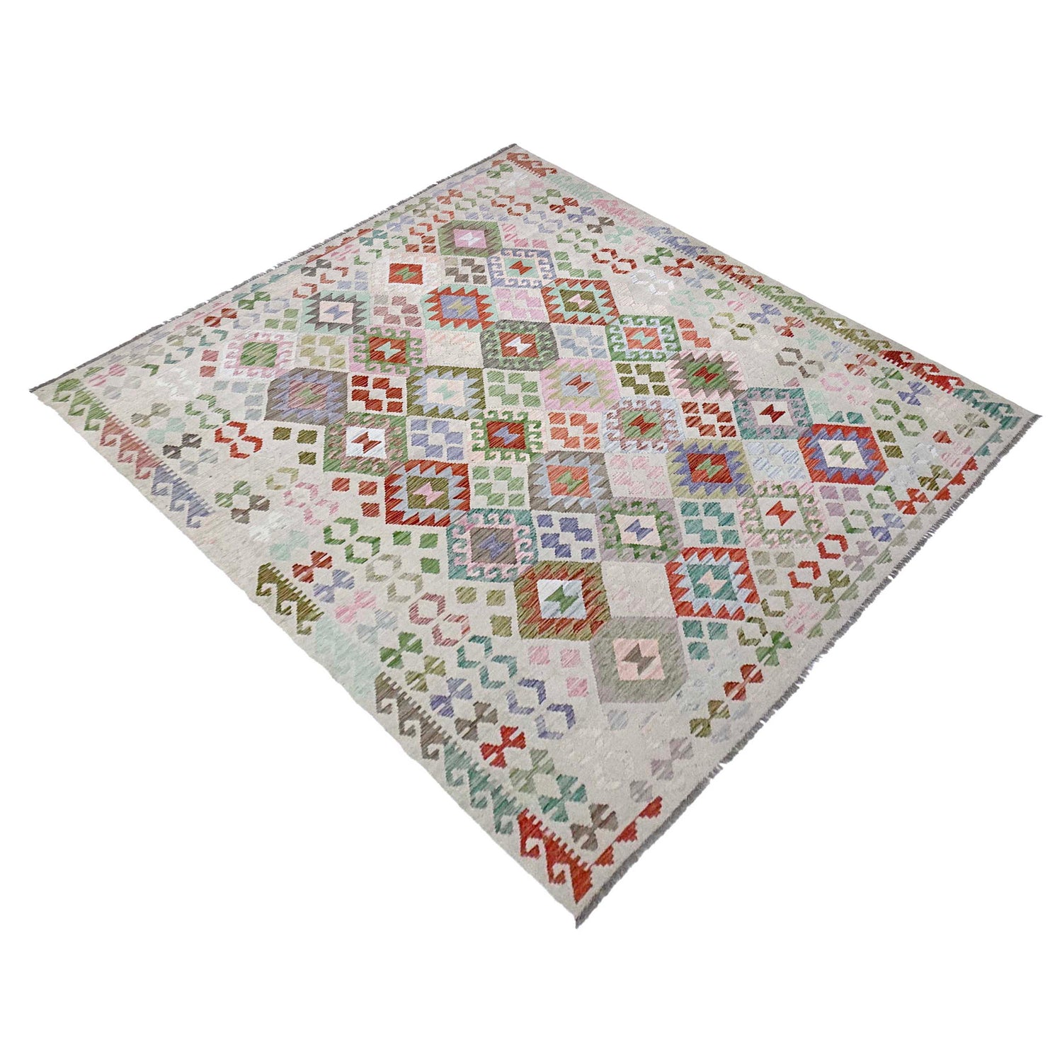Handmade Vegetable Kelim 8' 0" x 9' 9" (ft) - No. R38780