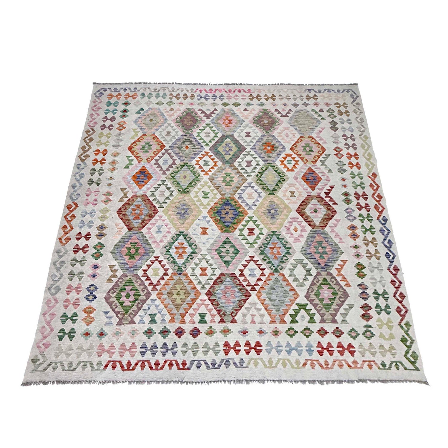 Handmade Vegetable Kilim 8' 10" x 9' 3" (ft) - No. R38782