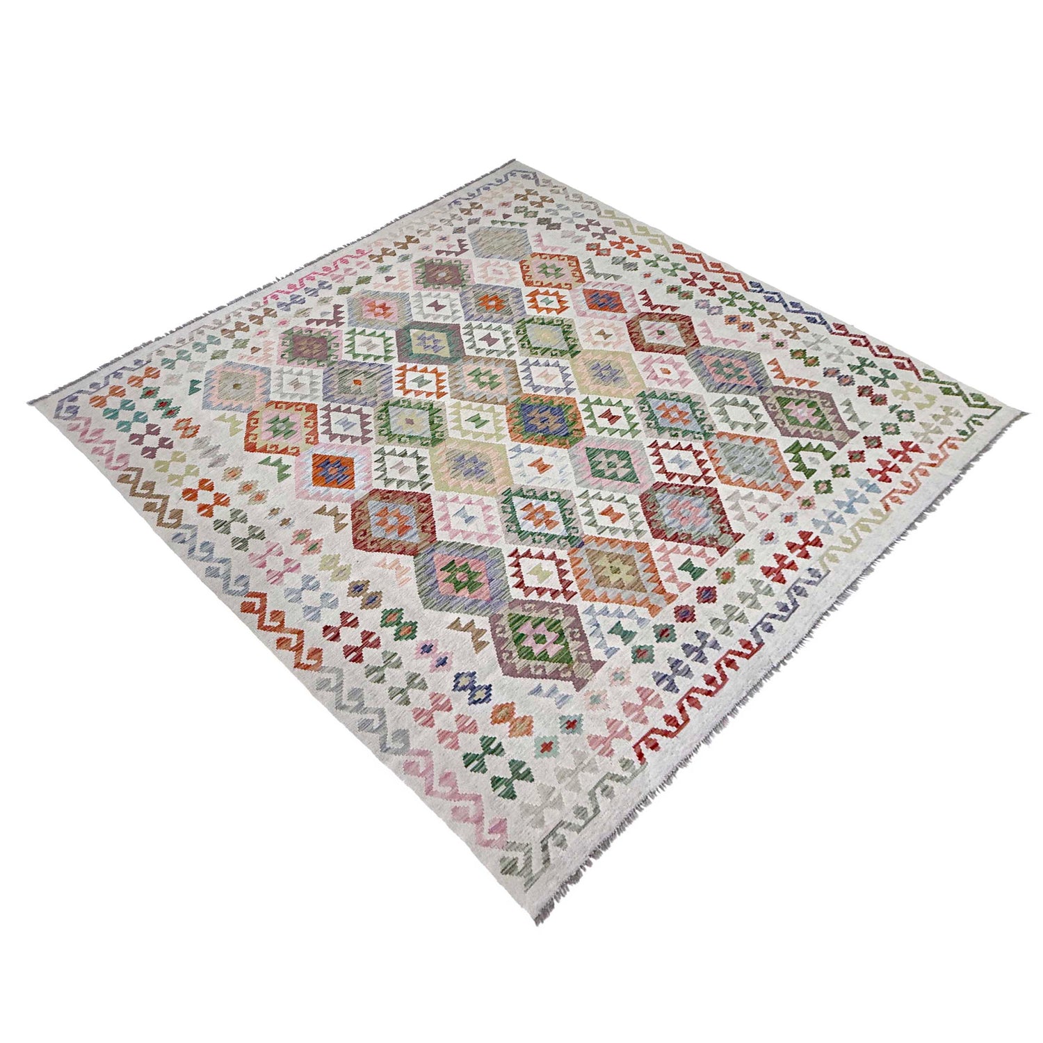 Handmade Vegetable Kilim 8' 10" x 9' 3" (ft) - No. R38782
