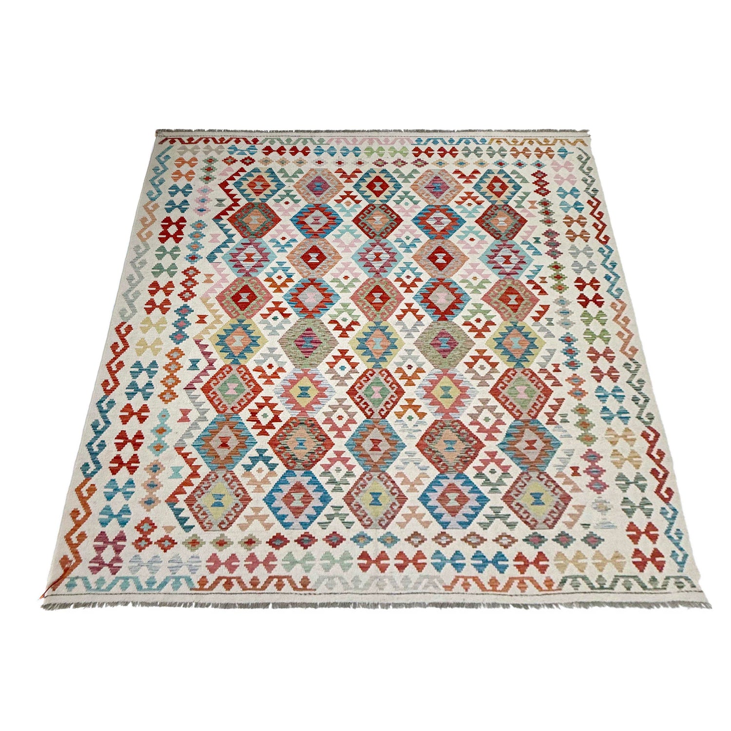 Handmade Vegetable Kilim 8' 4" x 9' 10" (ft) - No. R38784