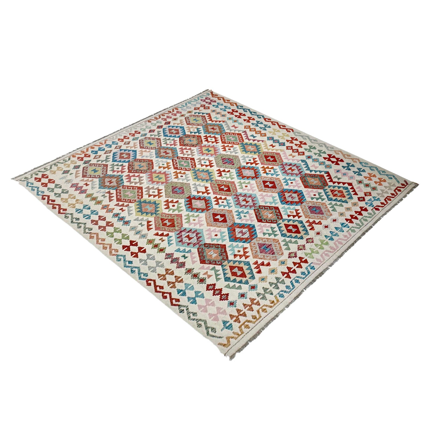 Handmade Vegetable Kilim 8' 4" x 9' 10" (ft) - No. R38784