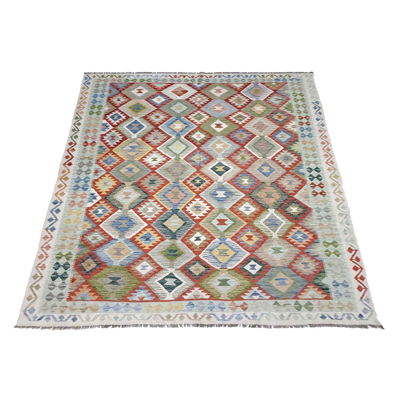 Handmade Vegetable Kelim 8' 0" x 9' 11" (ft) - No. R38785