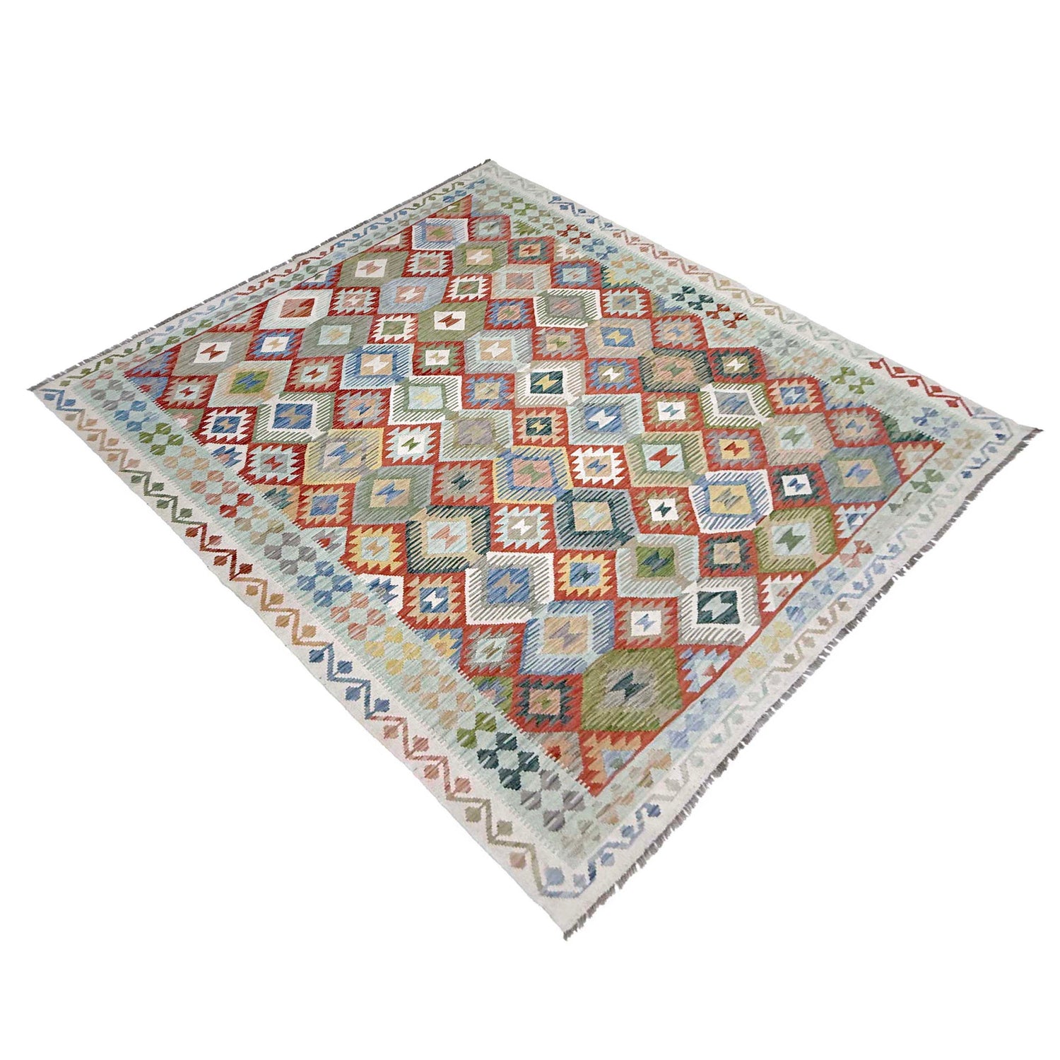 Handmade Vegetable Kelim 8' 0" x 9' 11" (ft) - No. R38785