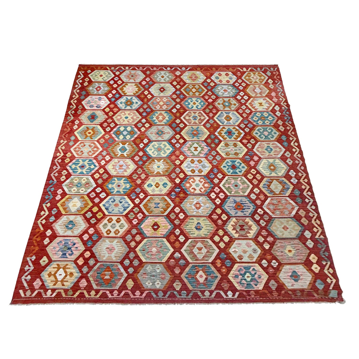 Handmade Vegetable Kilim 8' 2" x 11' 2" (ft) - No. R38786