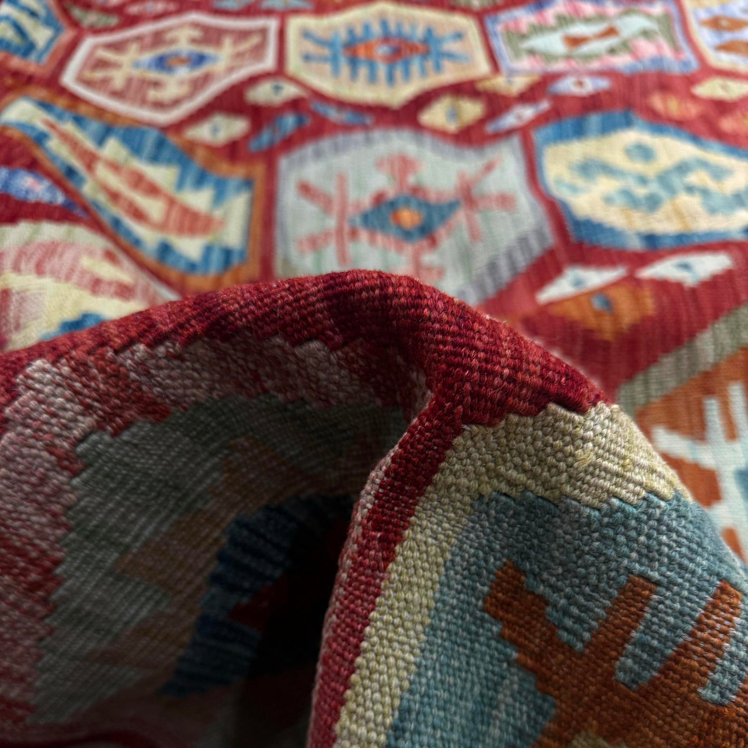 Handmade Vegetable Kilim 8' 2" x 11' 2" (ft) - No. R38786
