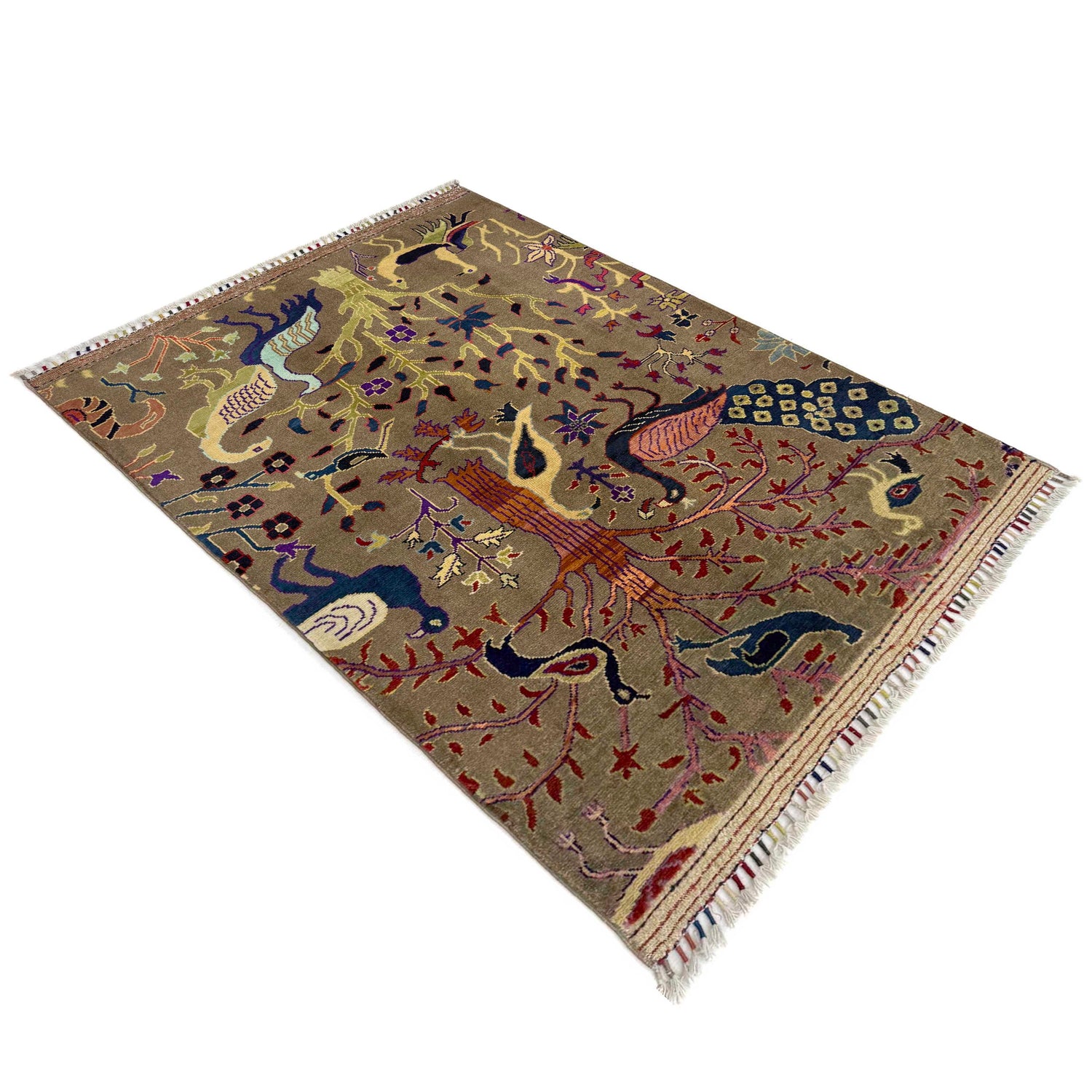 Hand Knotted Tree of Life Rug 3' 3" x 4' 6" (ft) - No. R38791