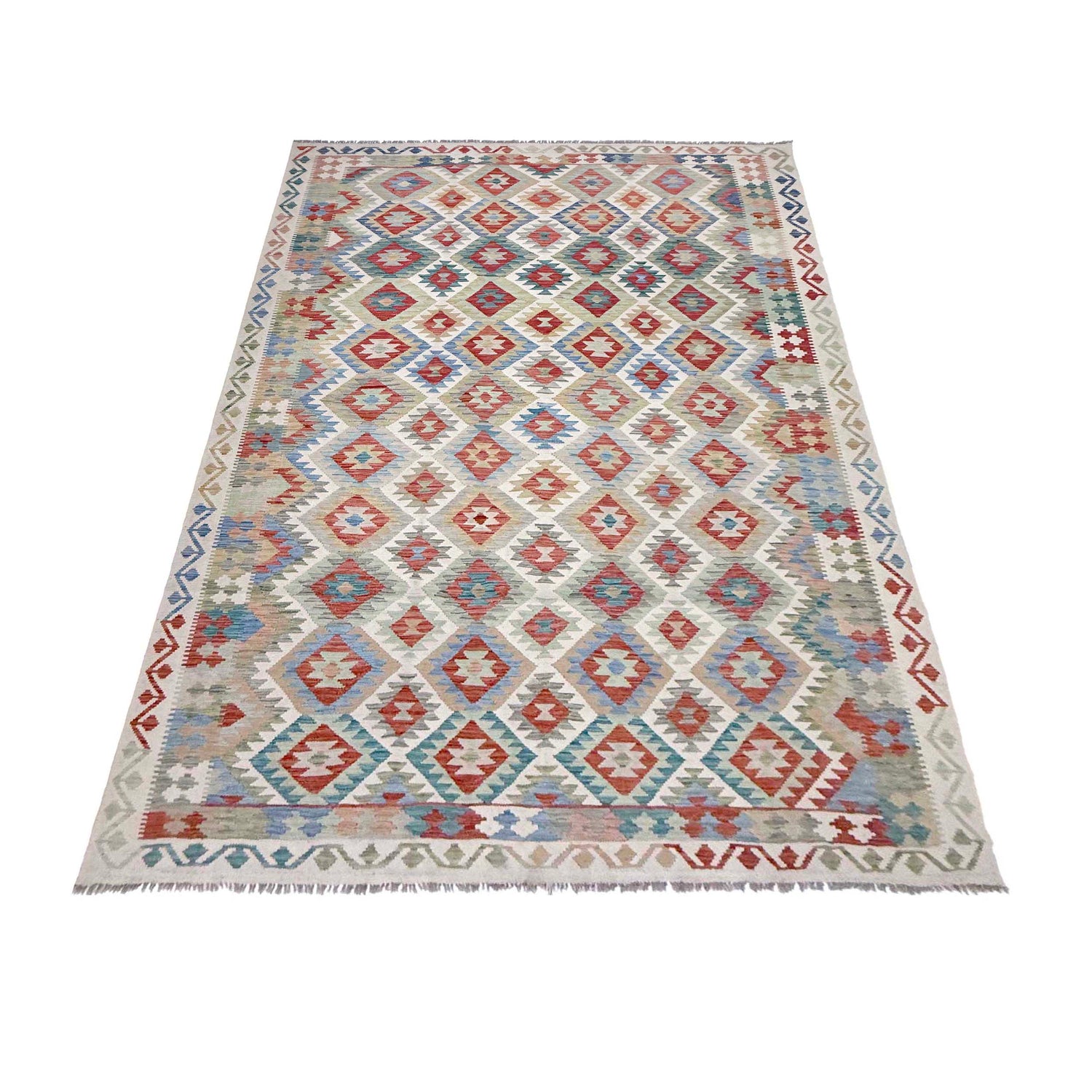 Handmade Vegetable Kilim 8' 0" x 11' 8" (ft) - No. R38803
