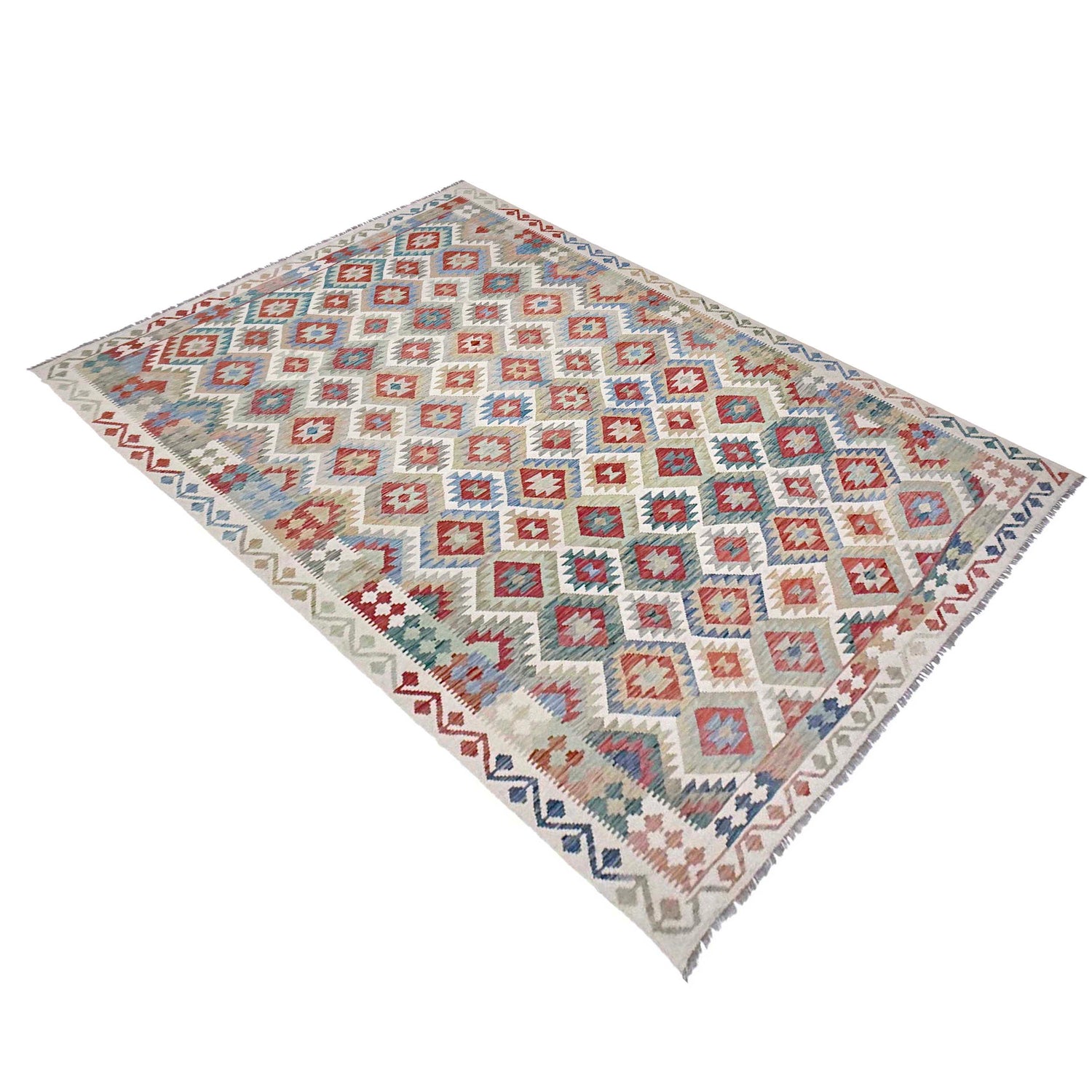 Handmade Vegetable Kilim 8' 0" x 11' 8" (ft) - No. R38803