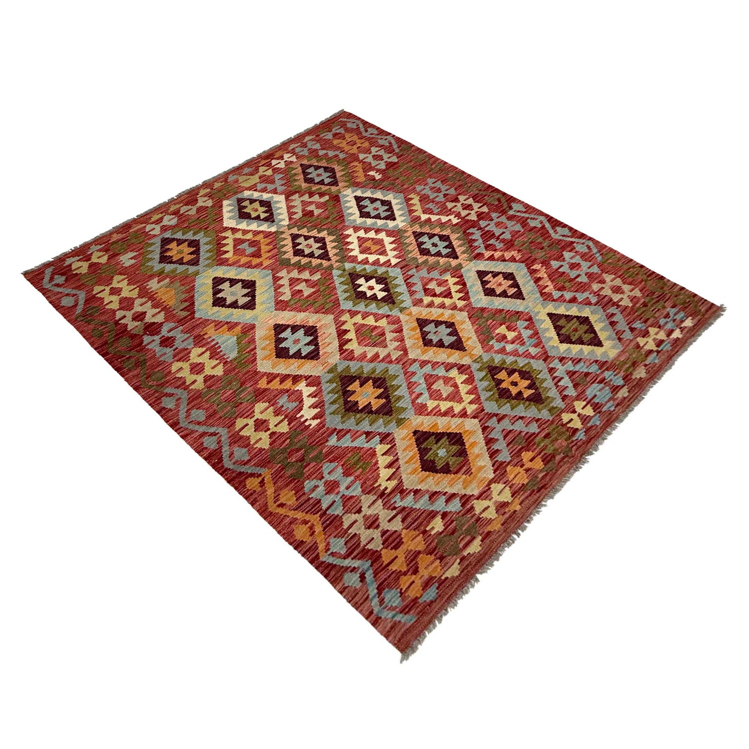 Handmade Vegetable Kilim 5' 1" x 6' 11" (ft) - No. R38806