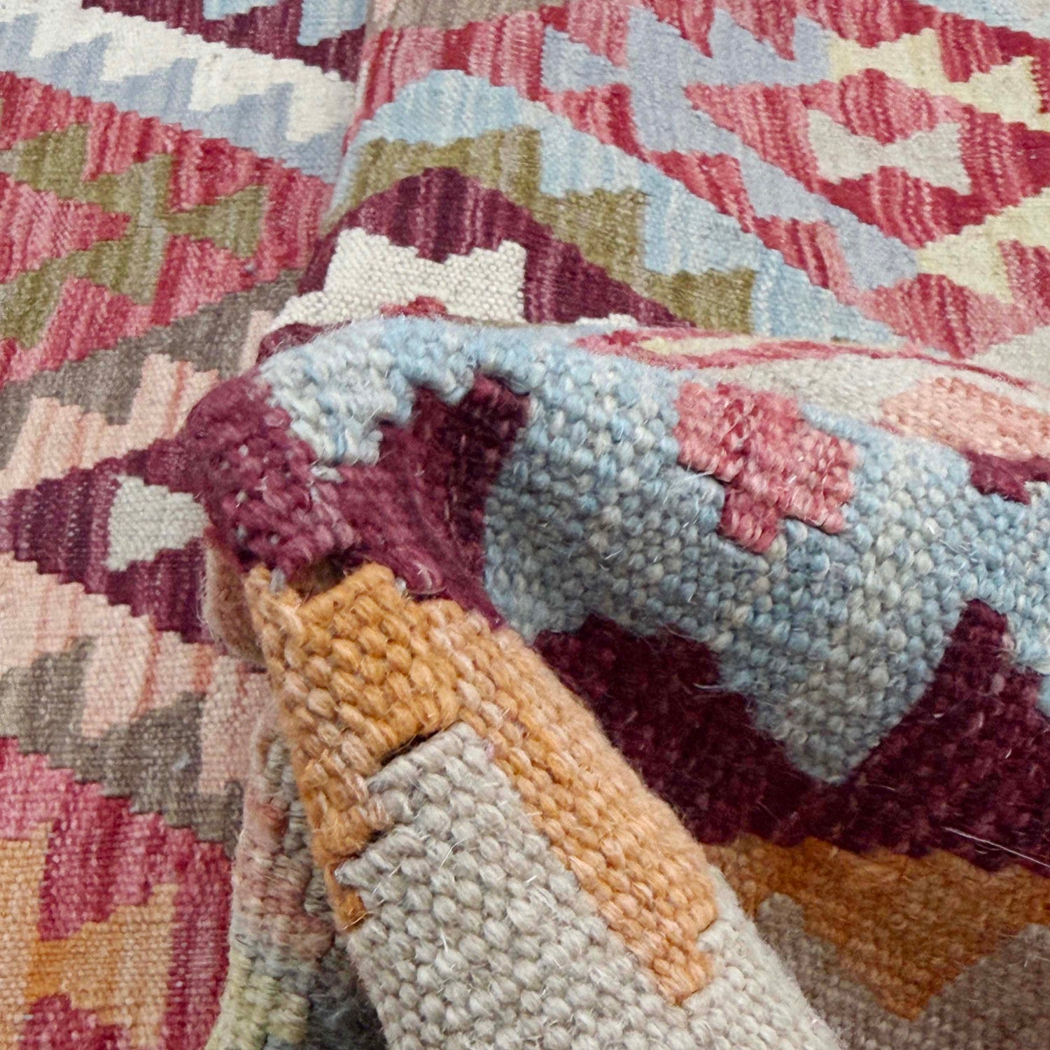Handmade Vegetable Kilim 5' 1" x 6' 11" (ft) - No. R38806