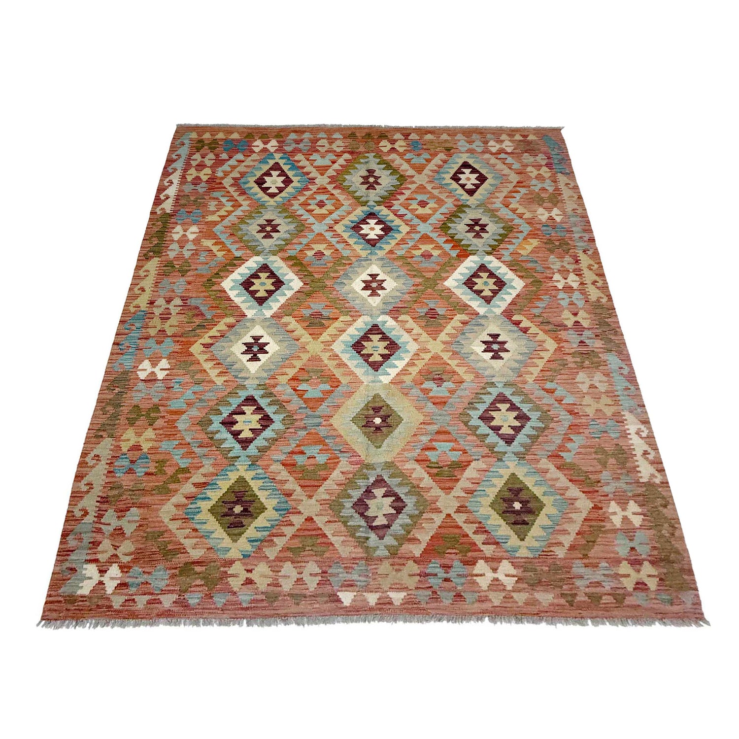 Handmade Vegetable Kelim 5' 9" x 7' 11" (ft) - No. R38807