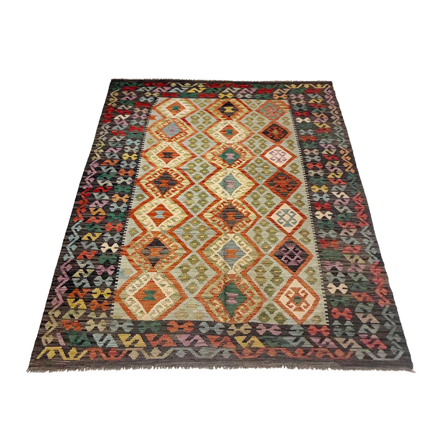 Handmade Vegetable Kilim 5' 7" x 8' 0" (ft) - No. R38809