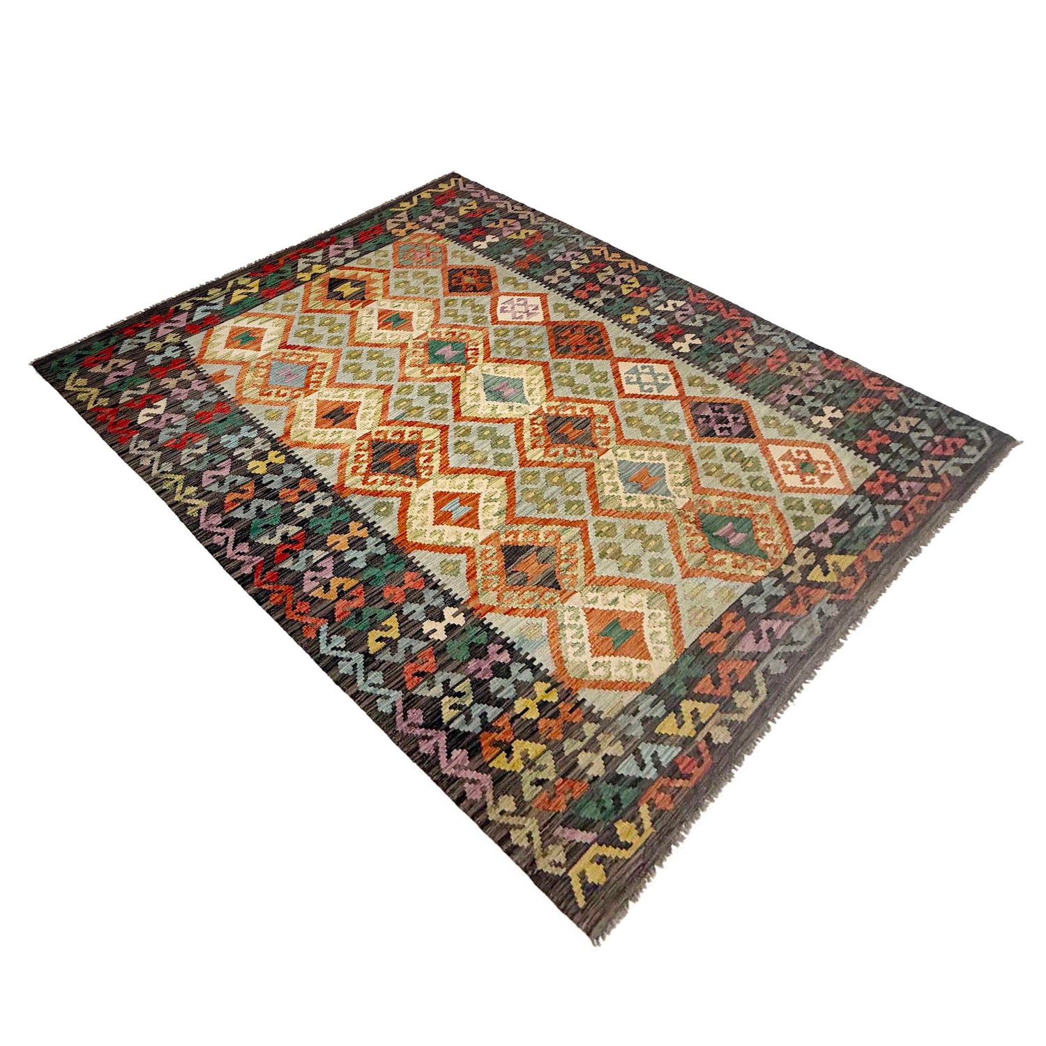 Handmade Vegetable Kilim 5' 7" x 8' 0" (ft) - No. R38809