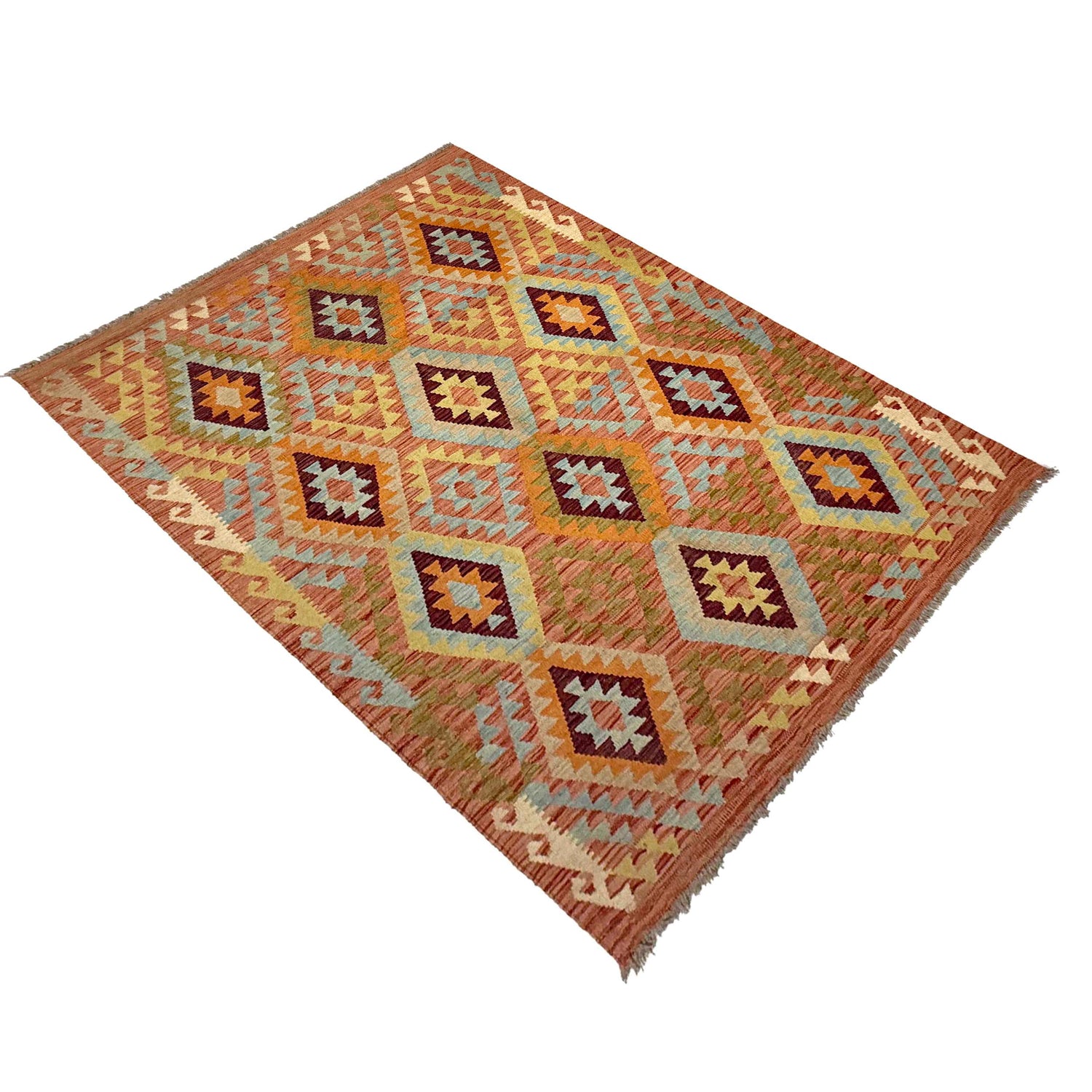 Handmade Vegetable Kilim 4' 7" x 6' 6" (ft) - No. R38811