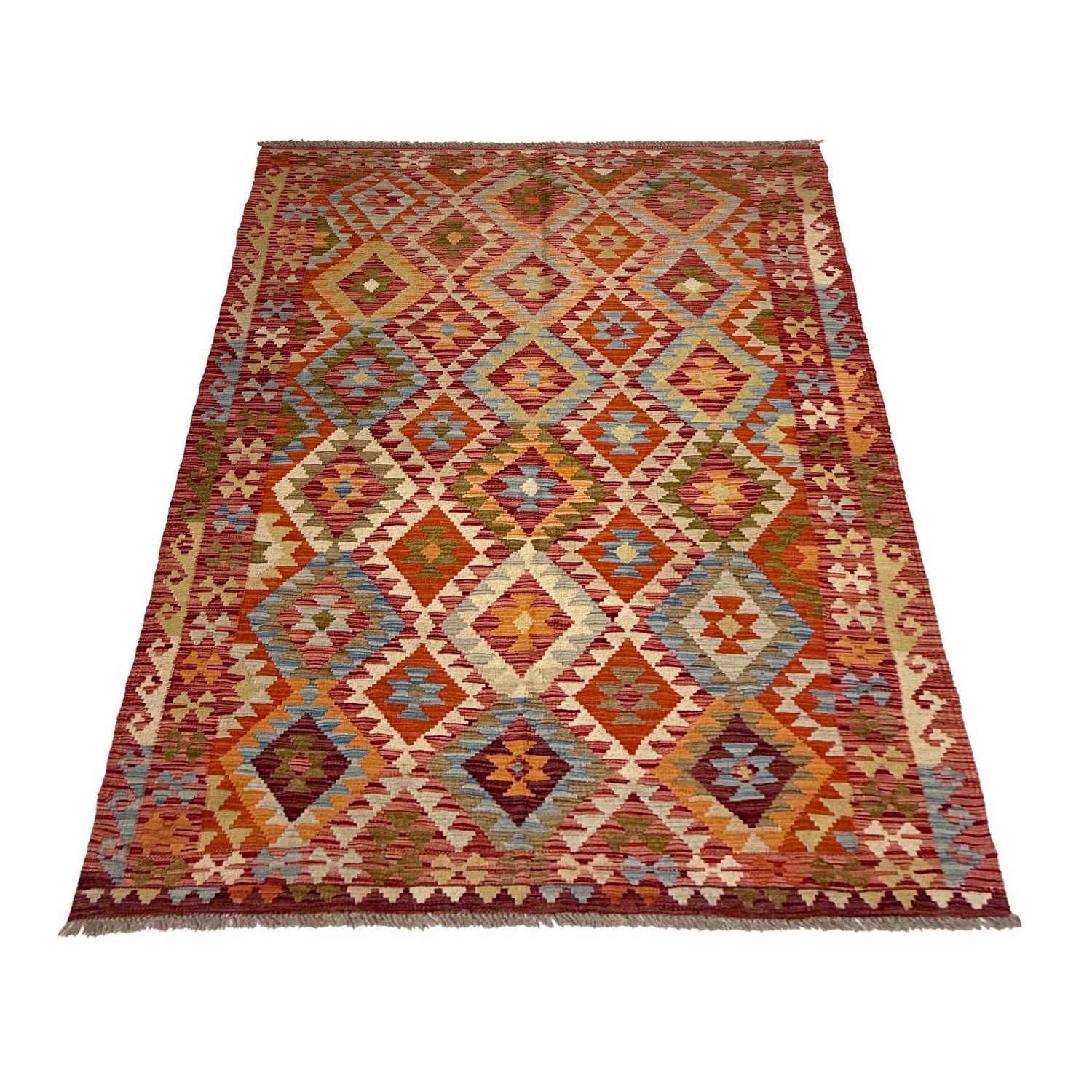 Handmade Vegetable Kelim 4' 4" x 7' 2" (ft) - No. R38812