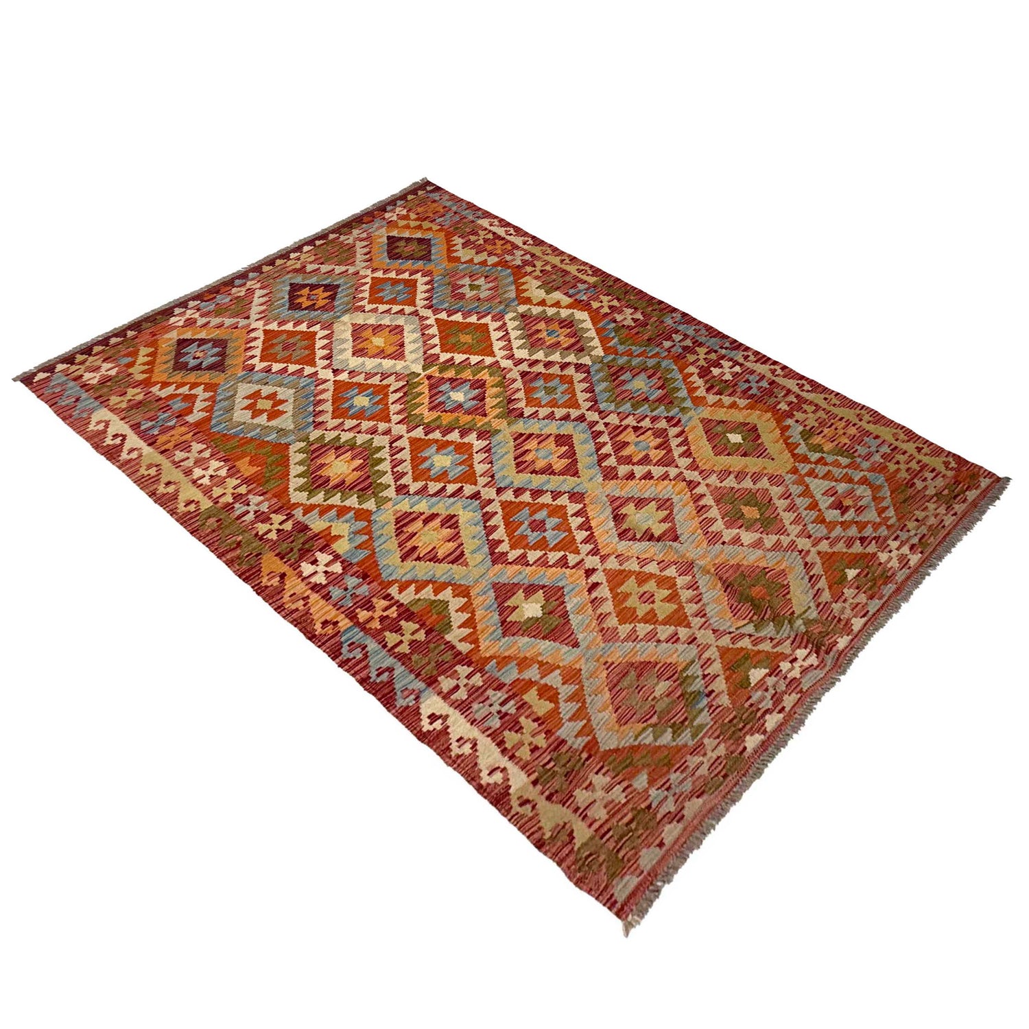 Handmade Vegetable Kelim 4' 4" x 7' 2" (ft) - No. R38812