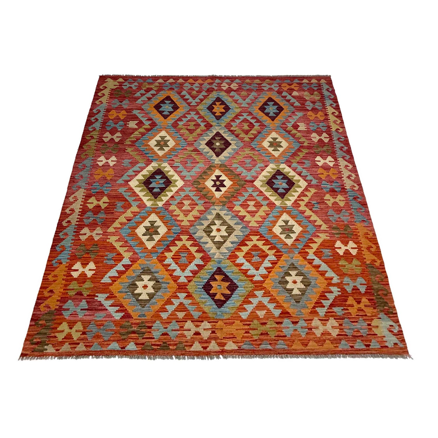 Handmade Vegetable Kelim 5' 3" x 6' 8" (ft) - No. R38814