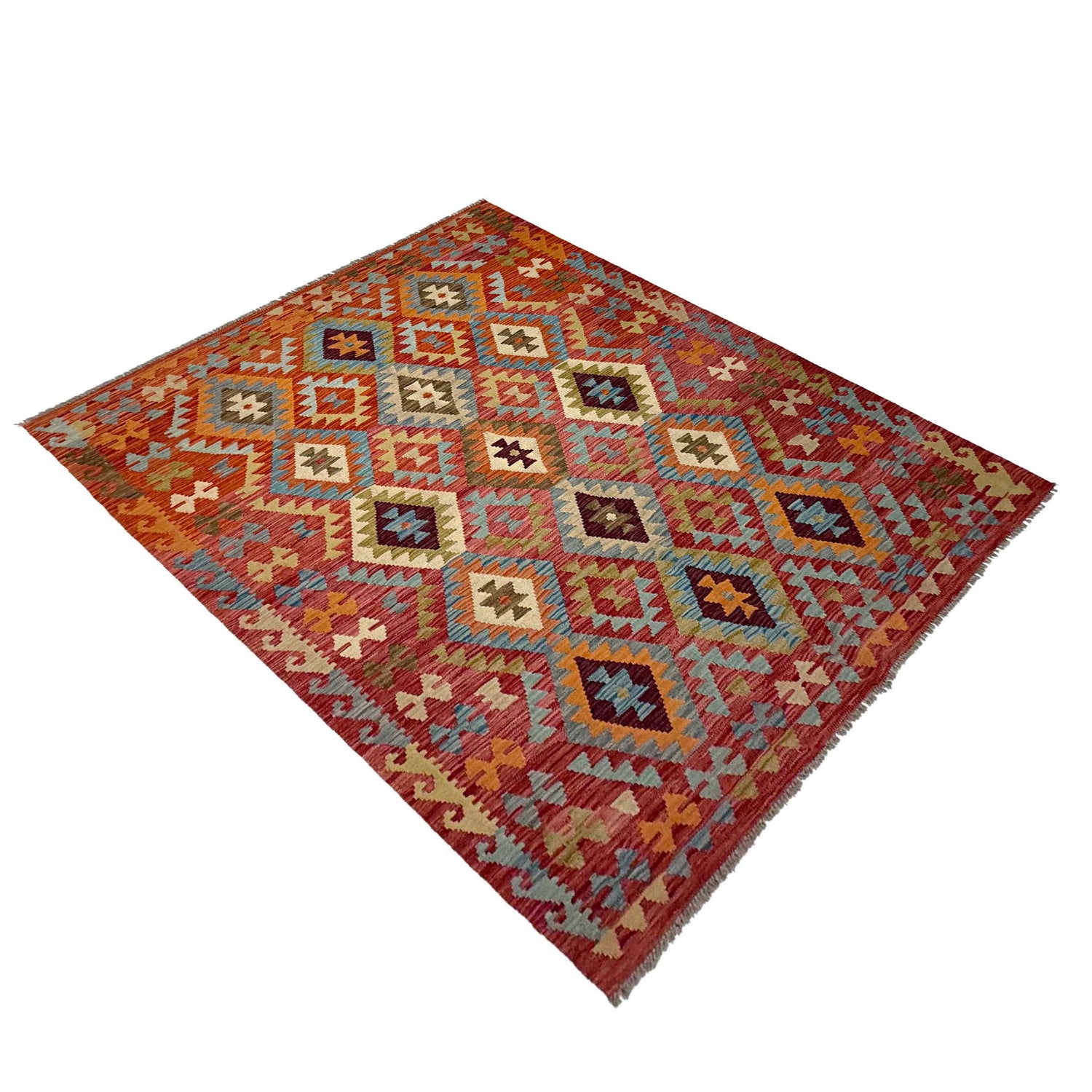Handmade Vegetable Kelim 5' 3" x 6' 8" (ft) - No. R38814