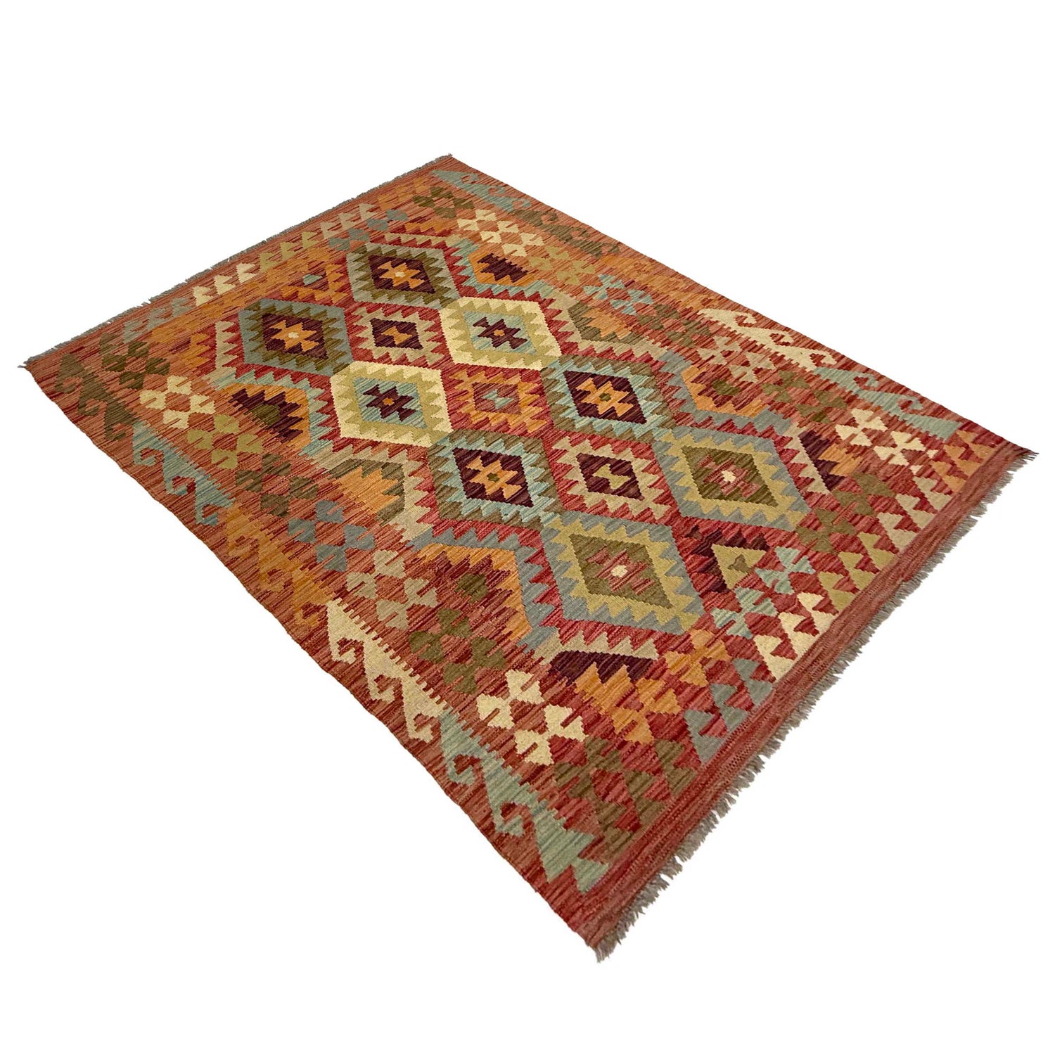 Handmade Vegetable Kilim 4' 5" x 6" 4" (ft) - No. R38822