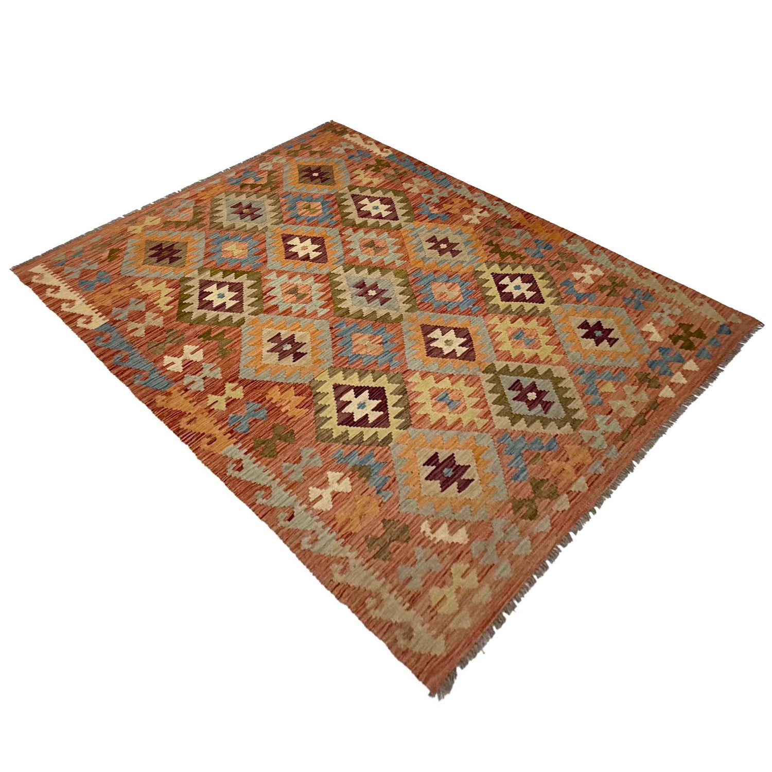Handmade Vegetable Kelim 4' 5" x 6" 7" (ft) - No. R38823