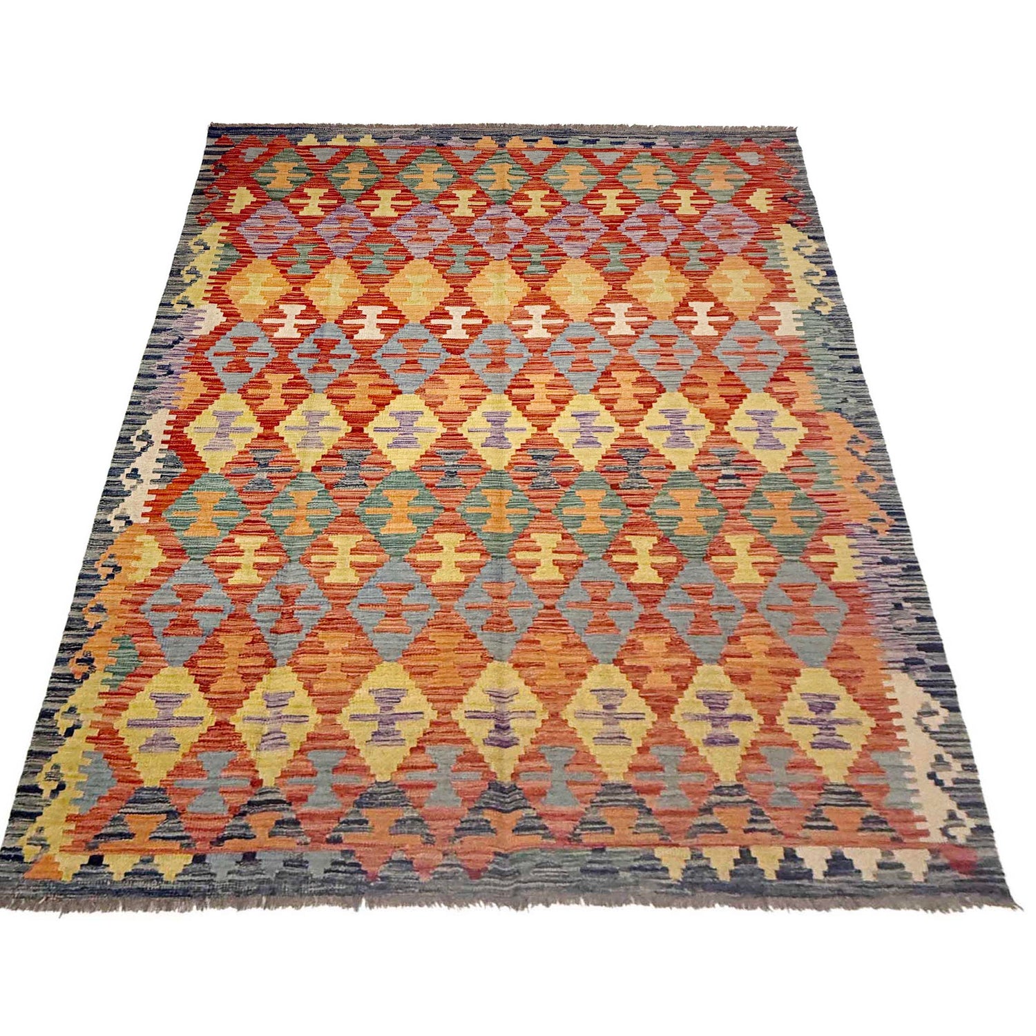 Handmade Vegetable Kelim 6' 0" x 8' 1" (ft) - No. R38940