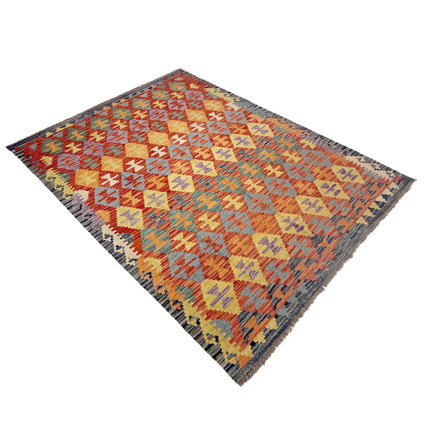 Handmade Vegetable Kelim 6' 0" x 8' 1" (ft) - No. R38940