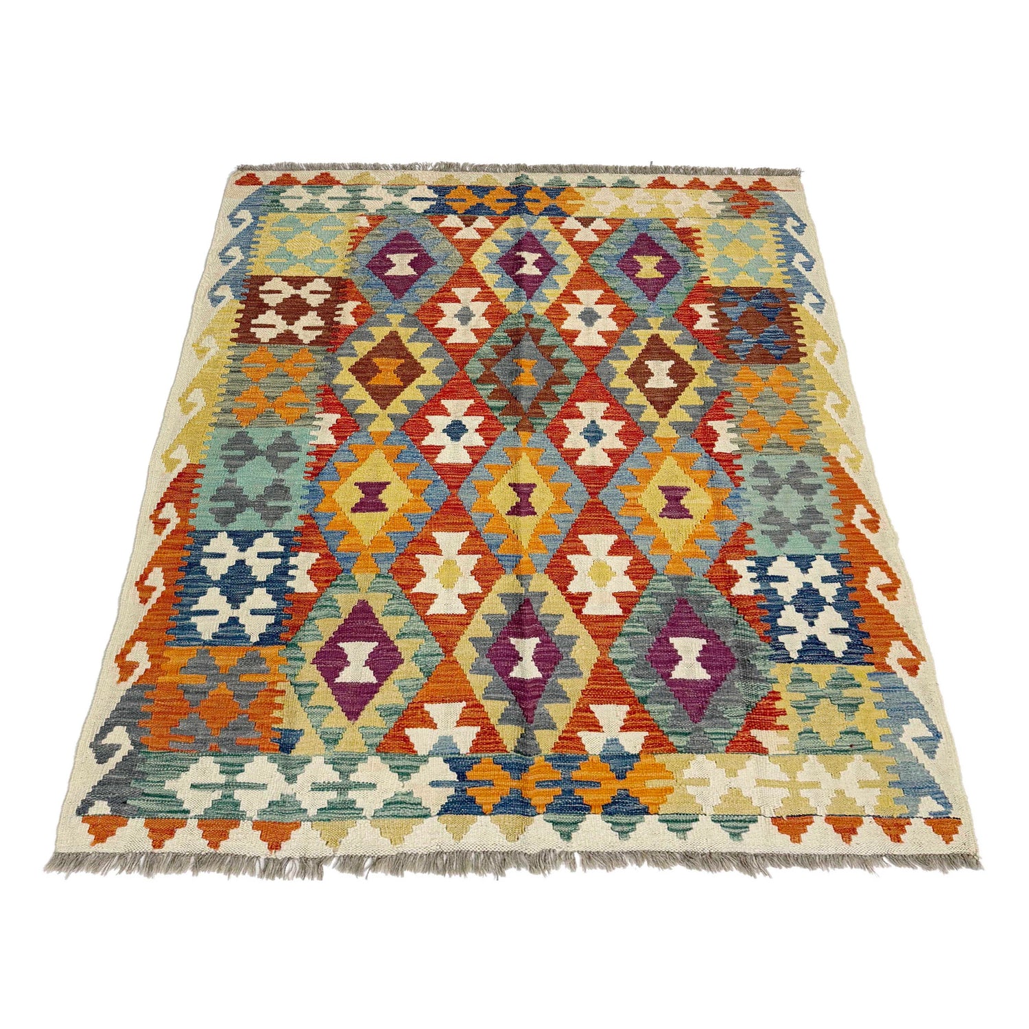 Handmade Vegetable Kilim 5' 0" x 6' 4" (ft) - No. R38941