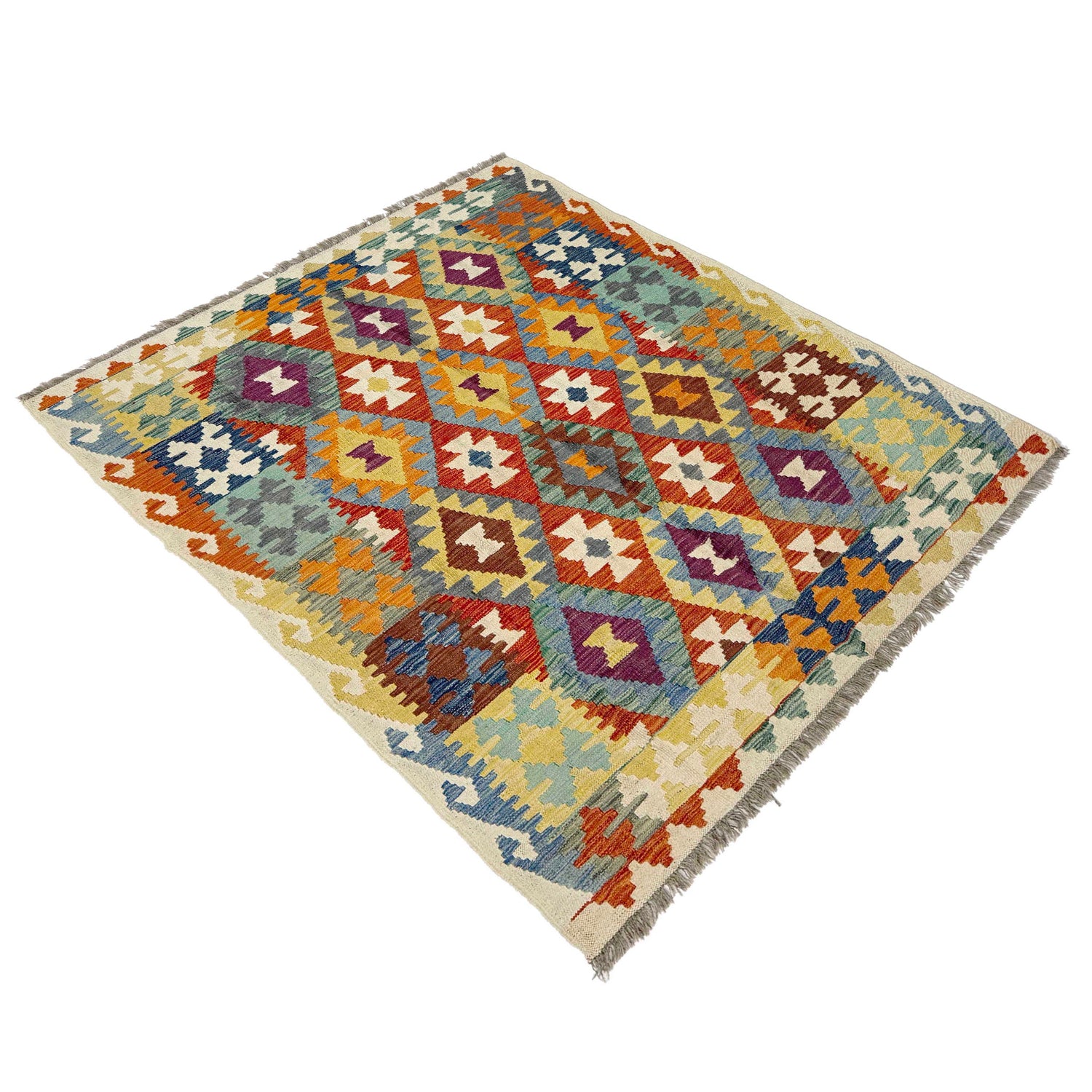Handmade Vegetable Kilim 5' 0" x 6' 4" (ft) - No. R38941