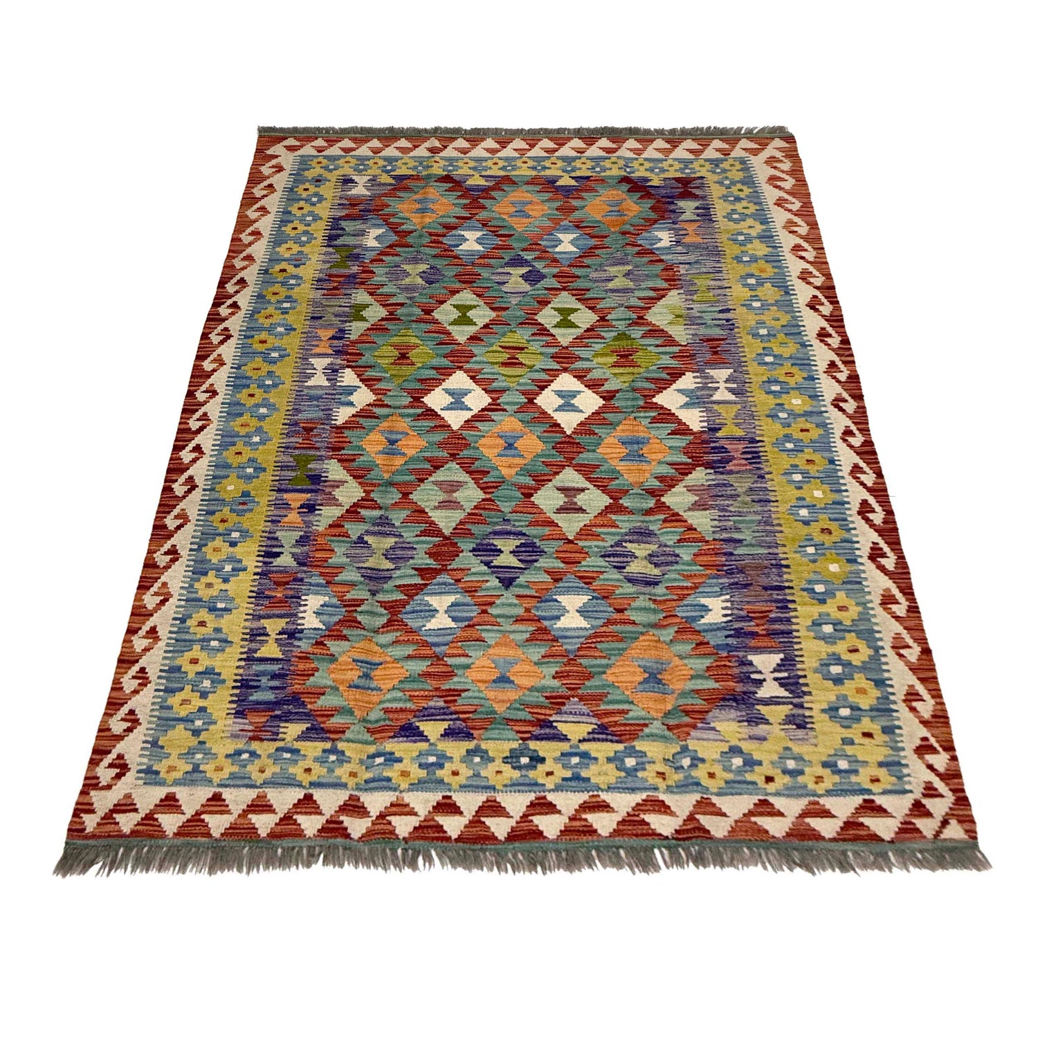 Handmade Vegetable Kilim 4' 9" x 6' 8" (ft) - No. R38942