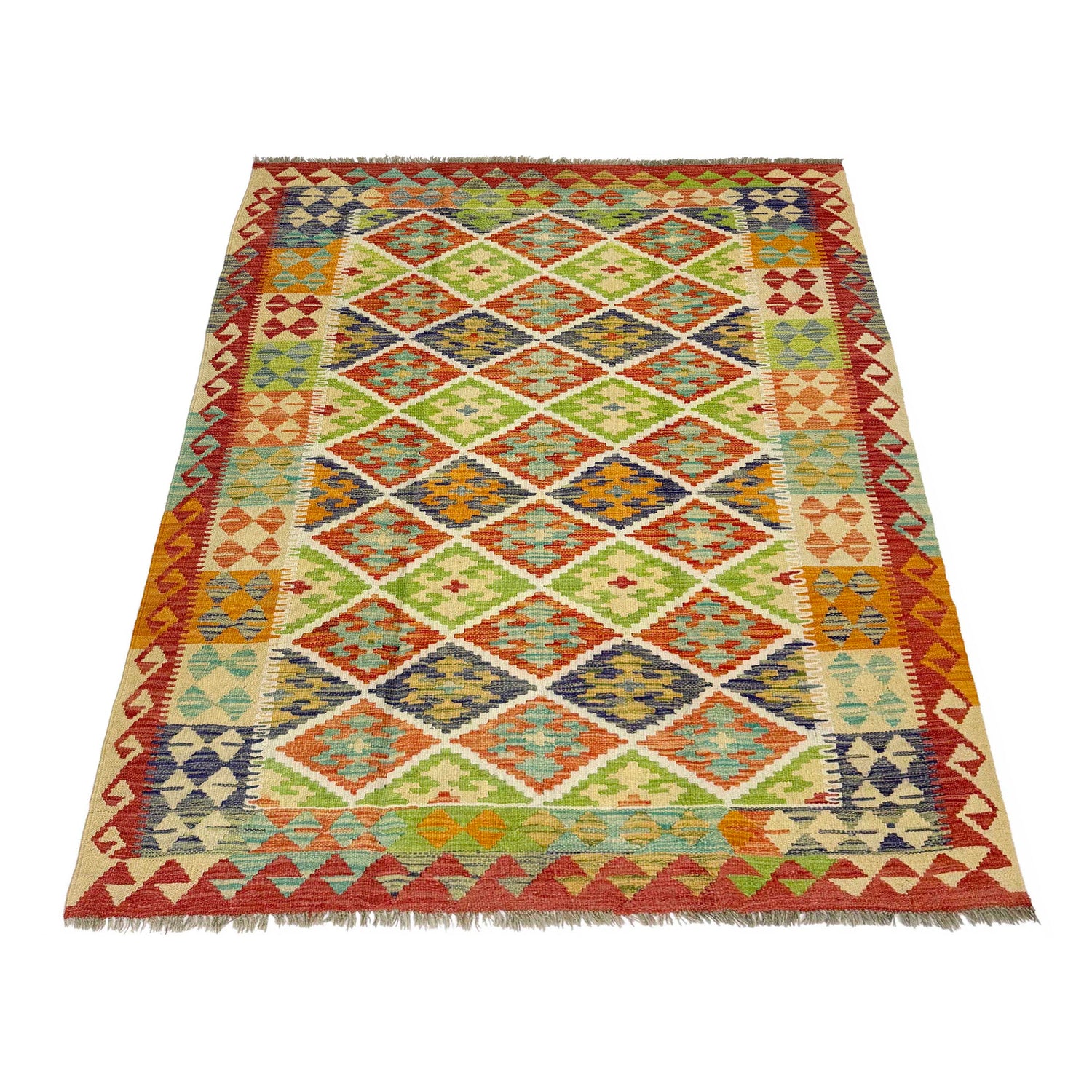 Handmade Vegetable Kelim 4' 9" x 6' 8" (ft) - No. R38944