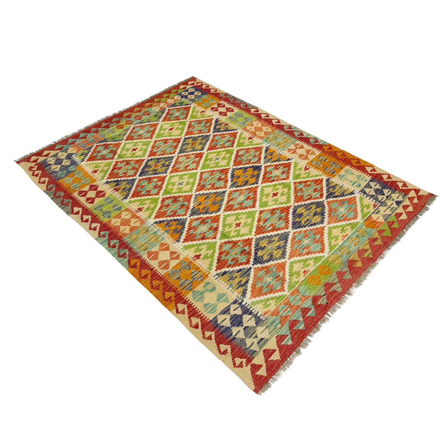Handmade Vegetable Kelim 4' 9" x 6' 8" (ft) - No. R38944