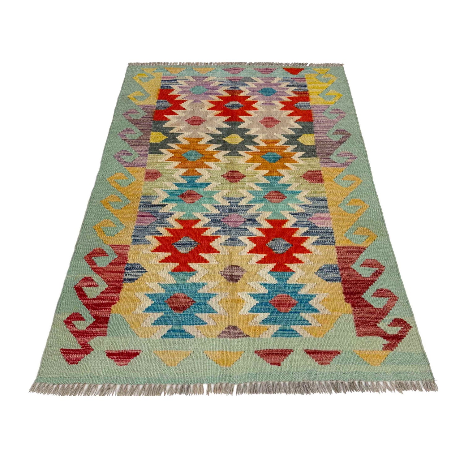 Handmade Vegetable Kilim 2' 7" x 4' 0" (ft) - No. R38950