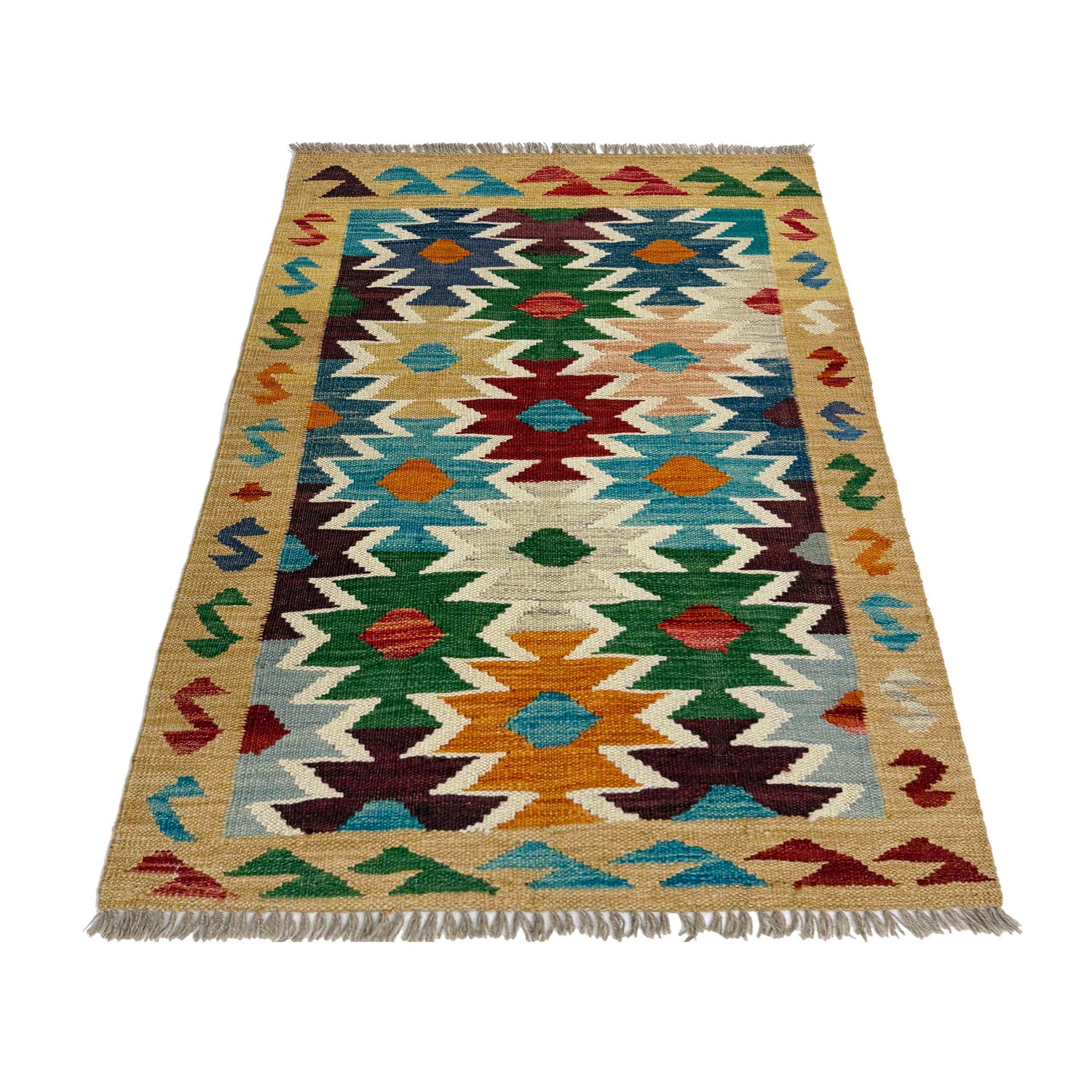 Handmade Vegetable Kelim 2' 6" x 4' 2" (ft) - No. R38957