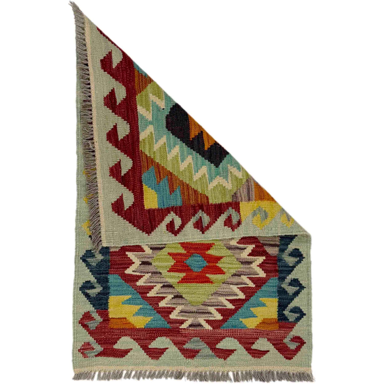 Handmade Vegetable Kilim 1' 11" x 2' 11" (ft) - No. R38969