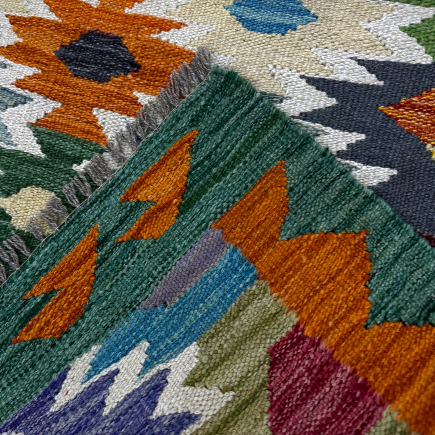 Handmade Vegetable Kelim 2' 9" x 3' 7" (ft) - No. R38976