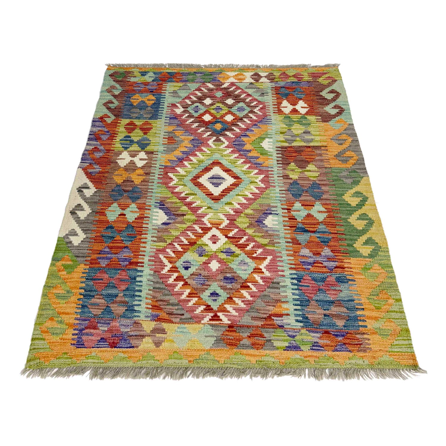 Handmade Vegetable Kelim 3' 5" x 4' 11" (ft) - No. R38979