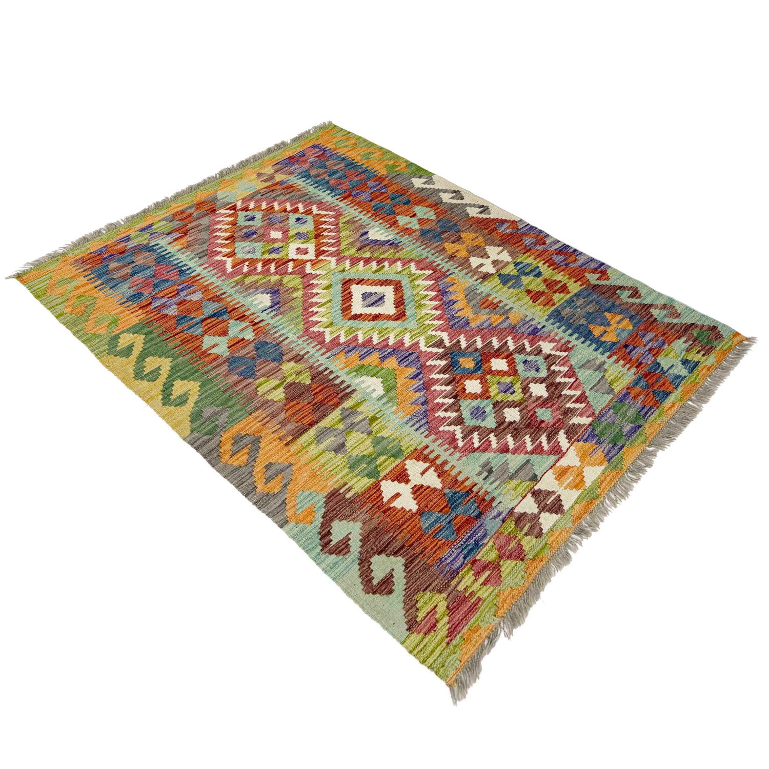 Handmade Vegetable Kelim 3' 5" x 4' 11" (ft) - No. R38979