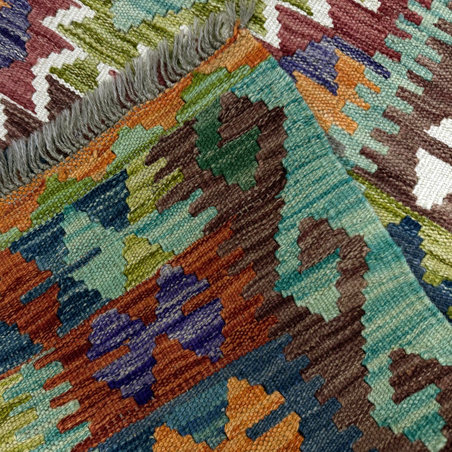 Handmade Vegetable Kelim 3' 5" x 4' 11" (ft) - No. R38979