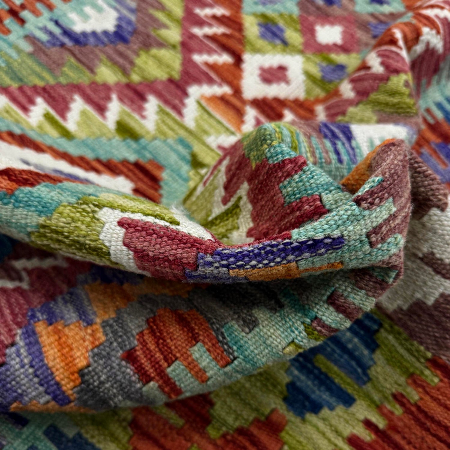 Handmade Vegetable Kelim 3' 5" x 4' 11" (ft) - No. R38979
