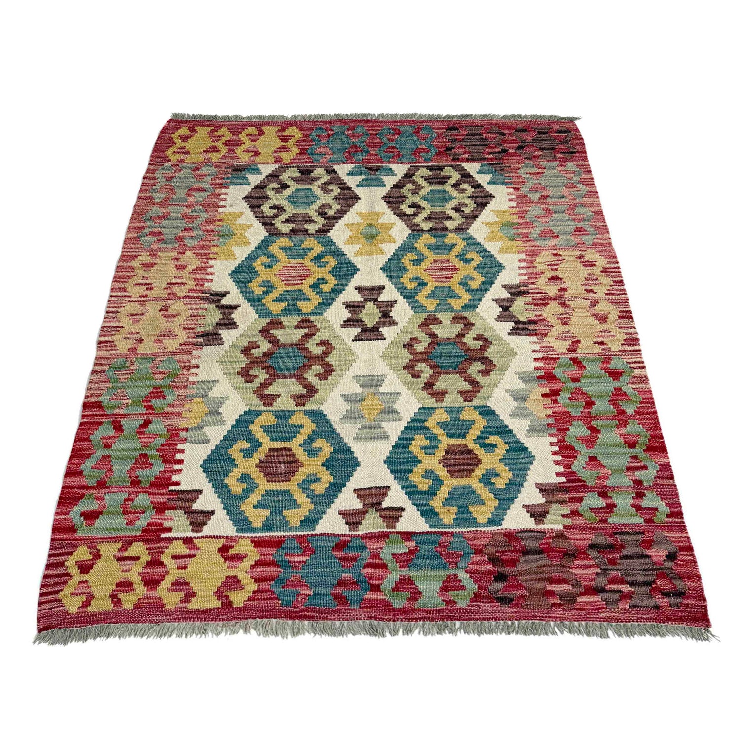 Handmade Vegetable Kilim 3' 5" x 4' 8" (ft) - No. R38981