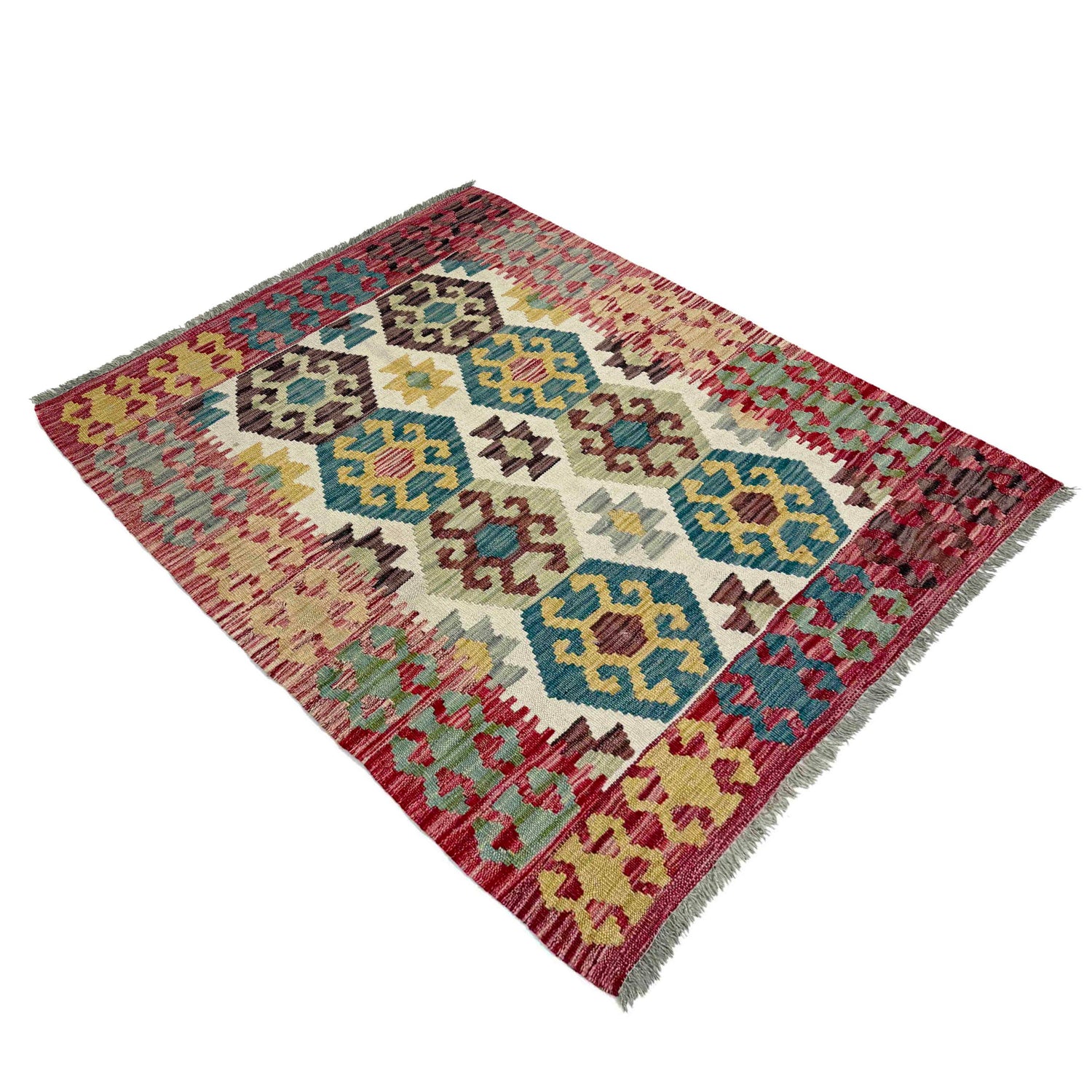 Handmade Vegetable Kilim 3' 5" x 4' 8" (ft) - No. R38981
