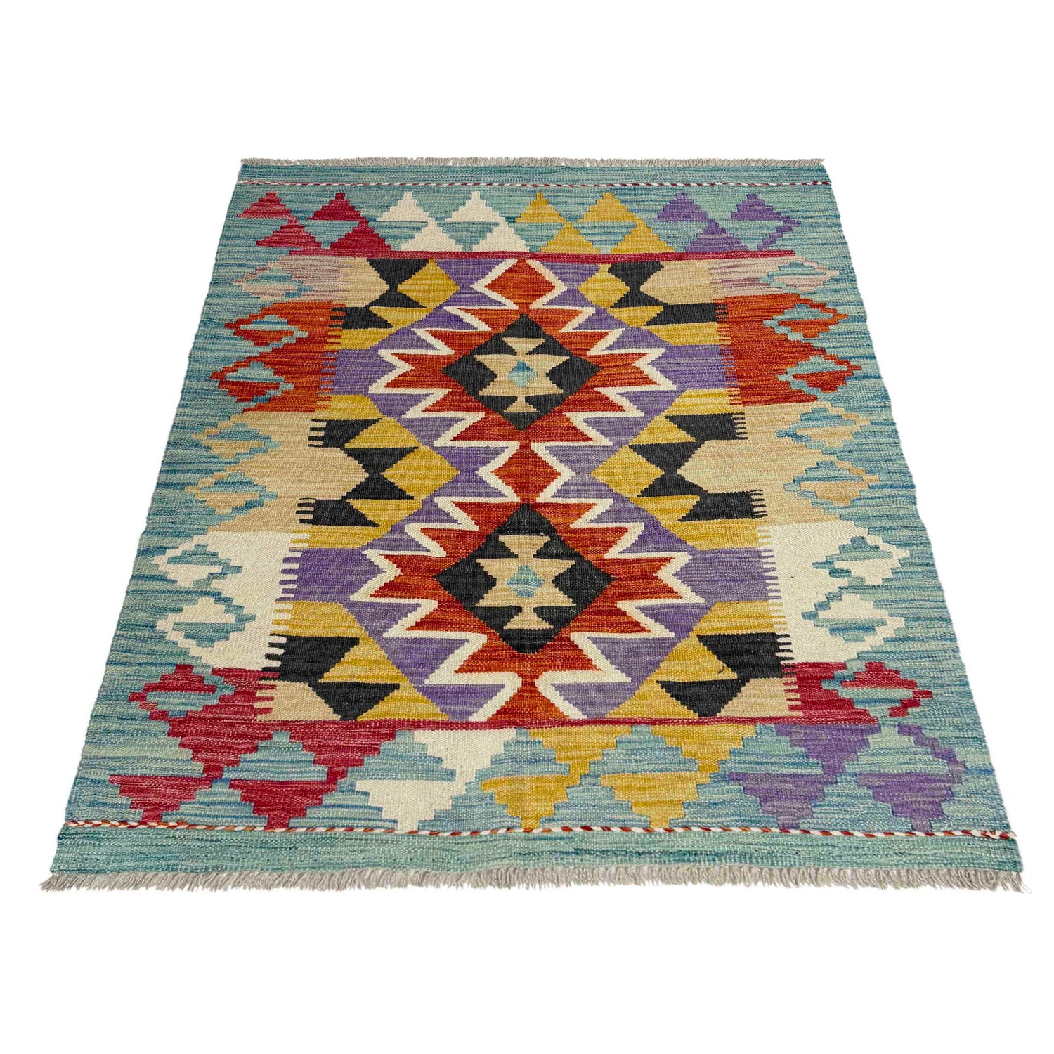 Handmade Vegetable Kelim 3' 6" x 4' 9" (ft) - No. R38982